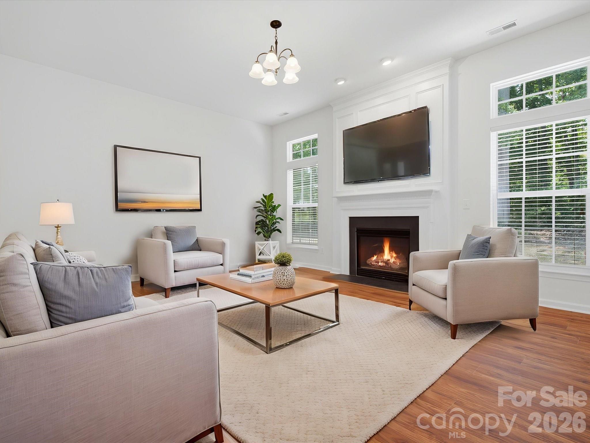 Virtually Staged Living Room - 2007 Rosewater Lane, Indian Trail
