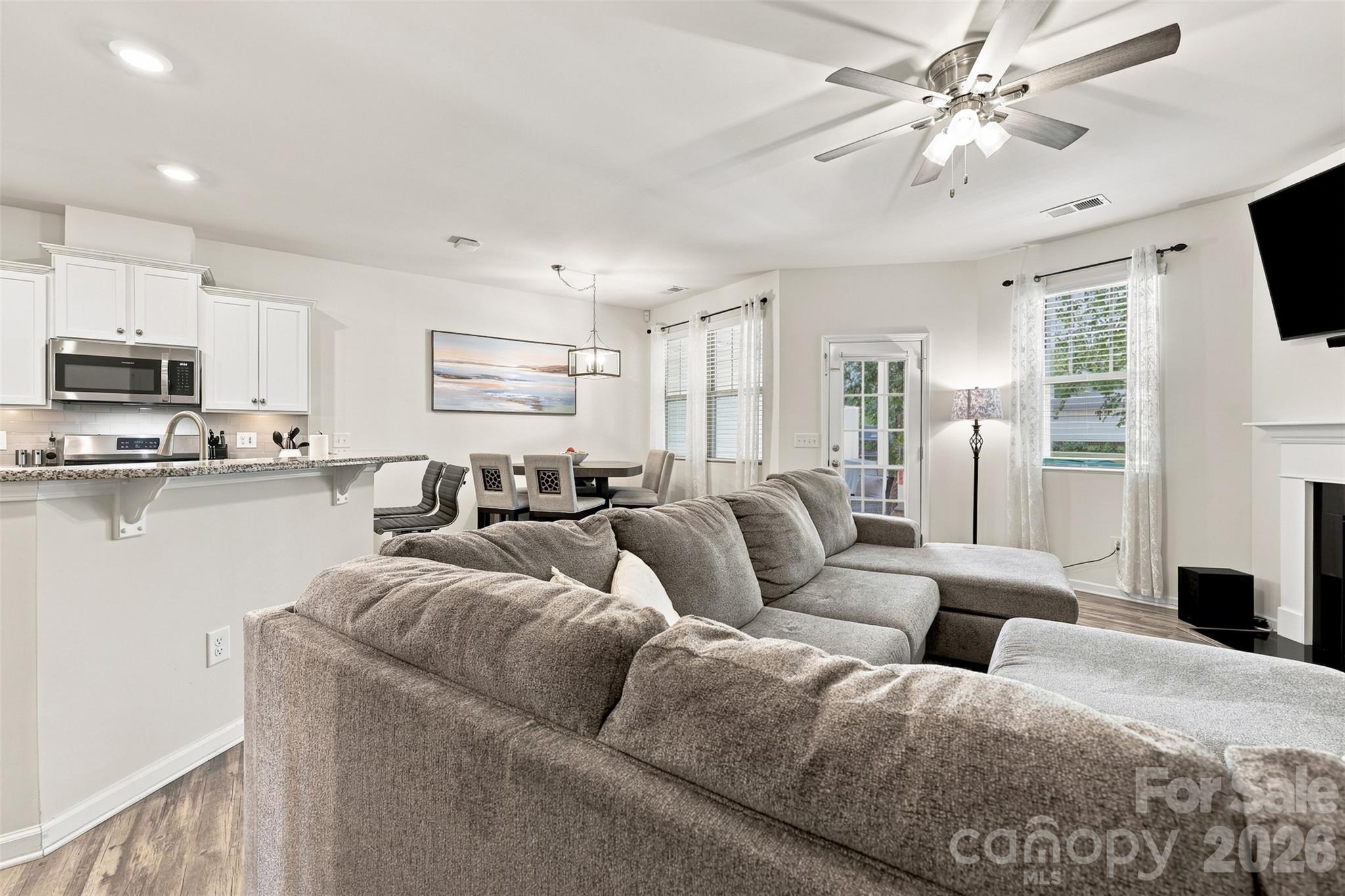 Living Room to Dining and Kitchen - 347 Kennebel Place, Fort Mill