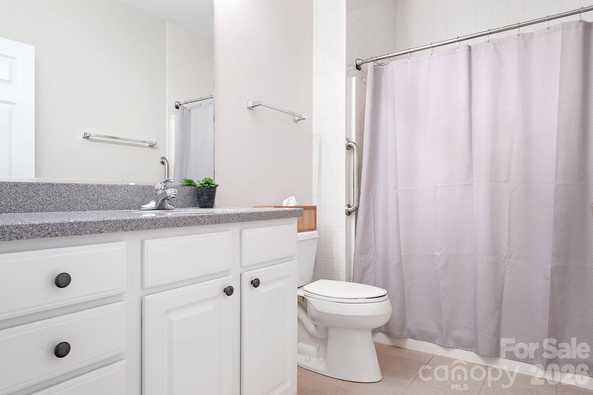 Hall bathroom (walk in shower has handicap grip bar) - 215 Knops Nob Road, Mooresville