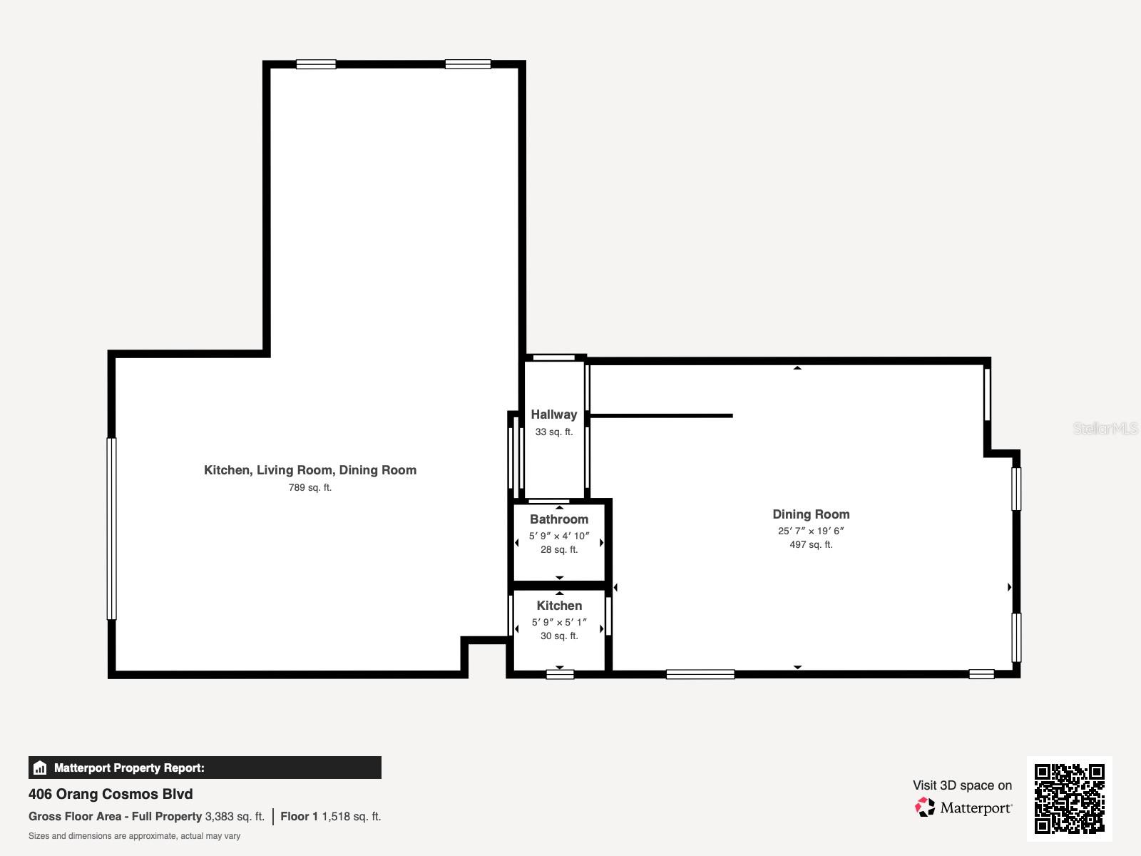 First Floor Gross Floor Plan - 406 ORANGE COSMOS BLVD, DAVENPORT