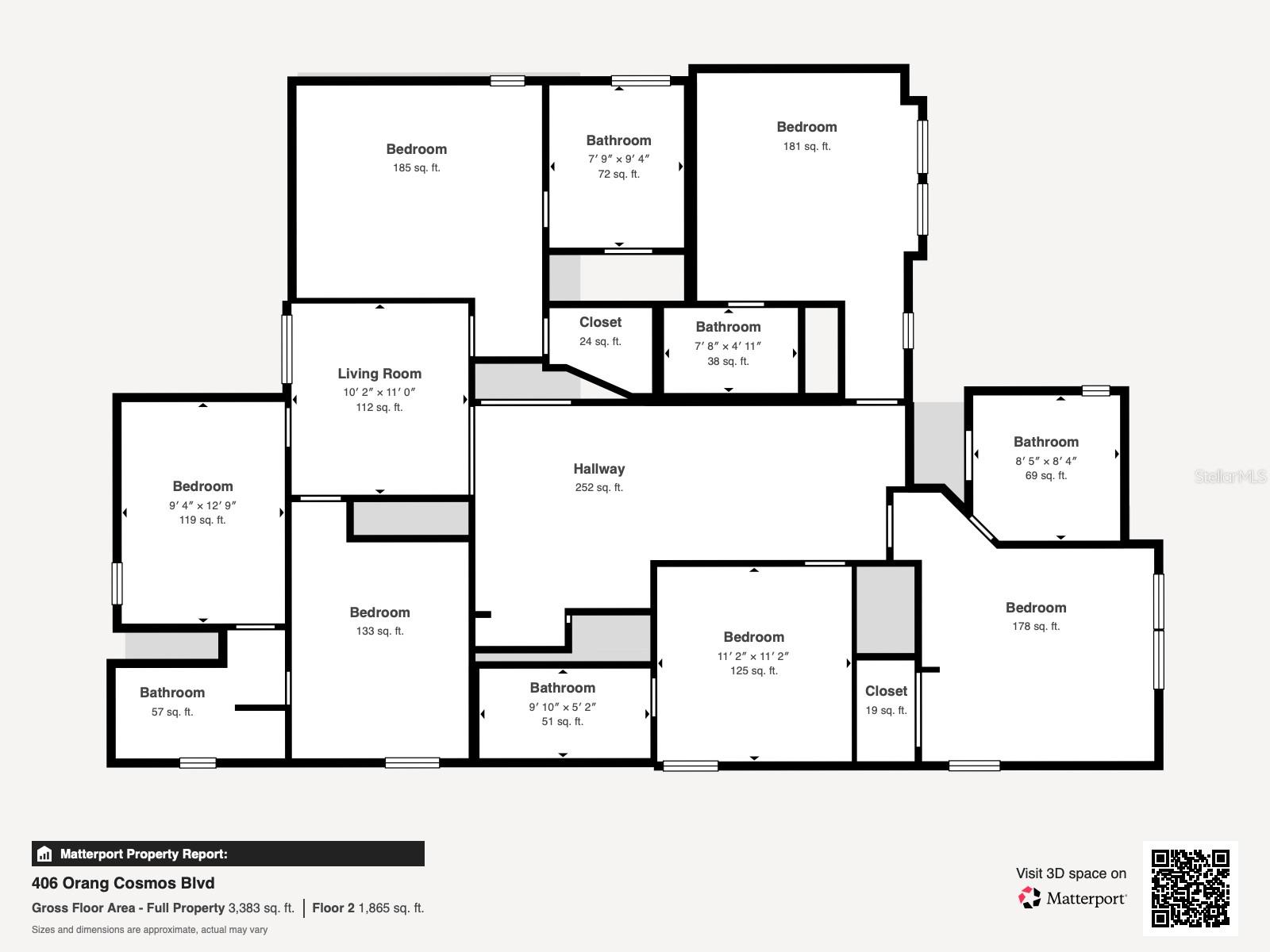 2nd Floor Gross Floor Plan - 406 ORANGE COSMOS BLVD, DAVENPORT