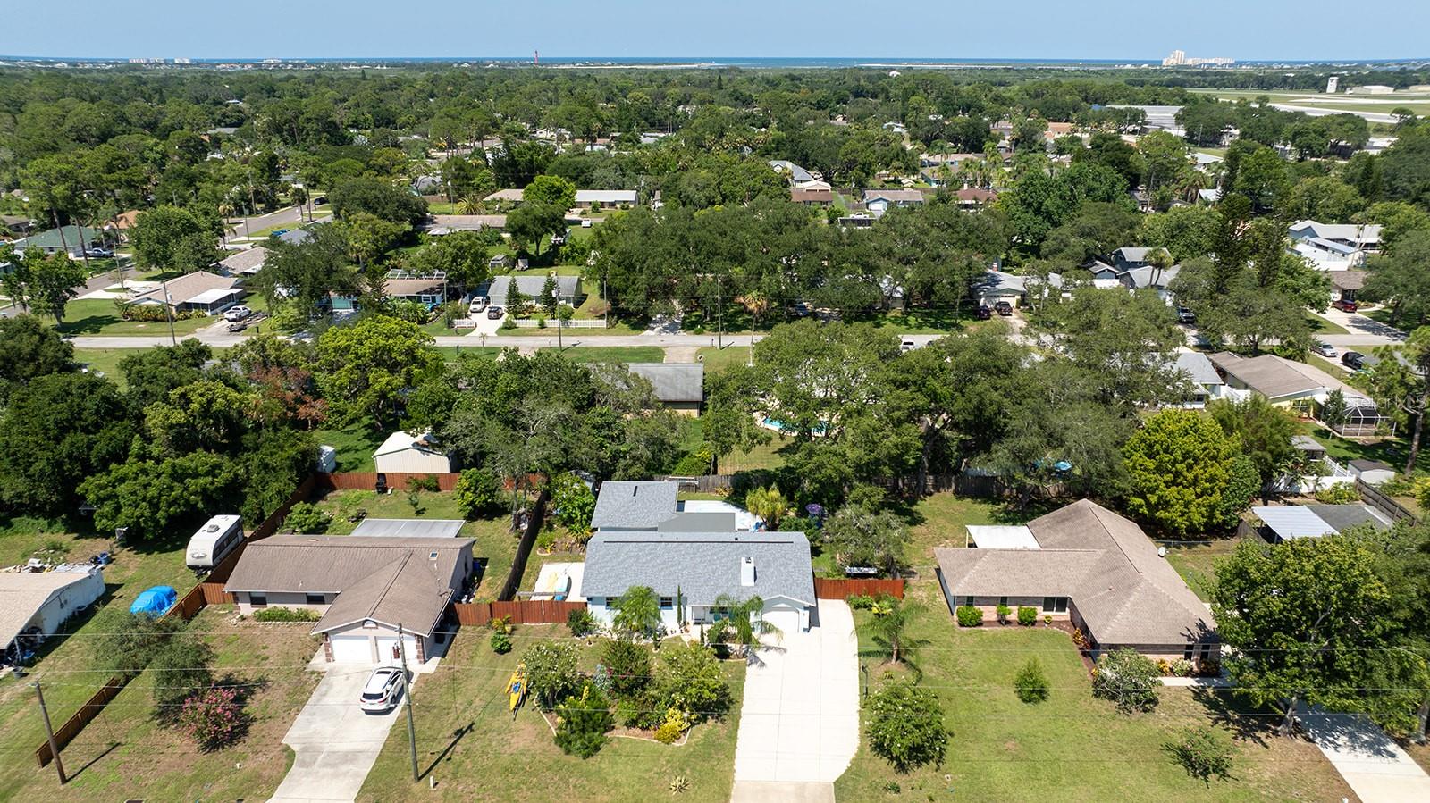 Aerial View of Home and Parking - 2553 NORDMAN AVE, NEW SMYRNA BEACH
