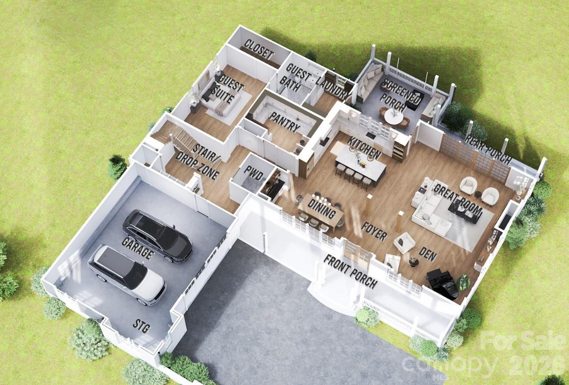3D first floor - 104 Sherwood Drive, Huntersville