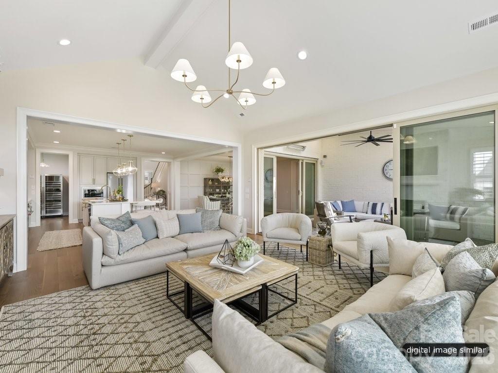 Open Concept that flows to covered outdoor, kitchen and dining room - 6535 Cashion Road, Huntersville