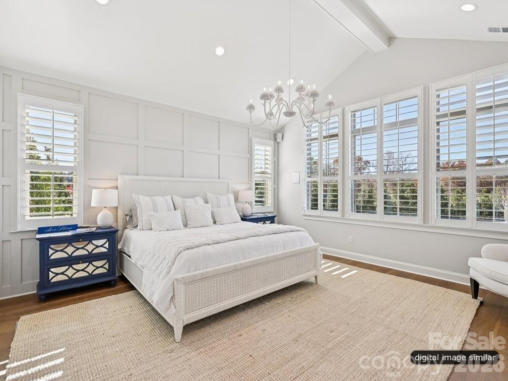 Primary Bedroom with Vaulted Ceilings - 6535 Cashion Road, Huntersville