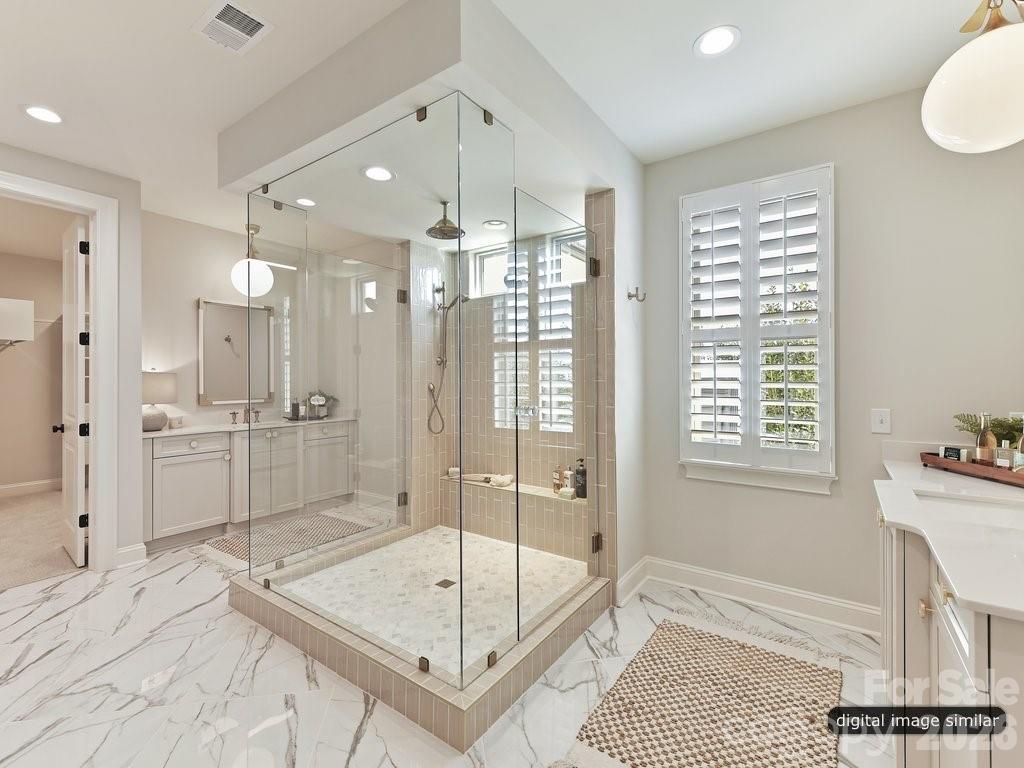 Primary Bathroom with Dual Vanities and a Jewelbox Shower (Option) - 6535 Cashion Road, Huntersville