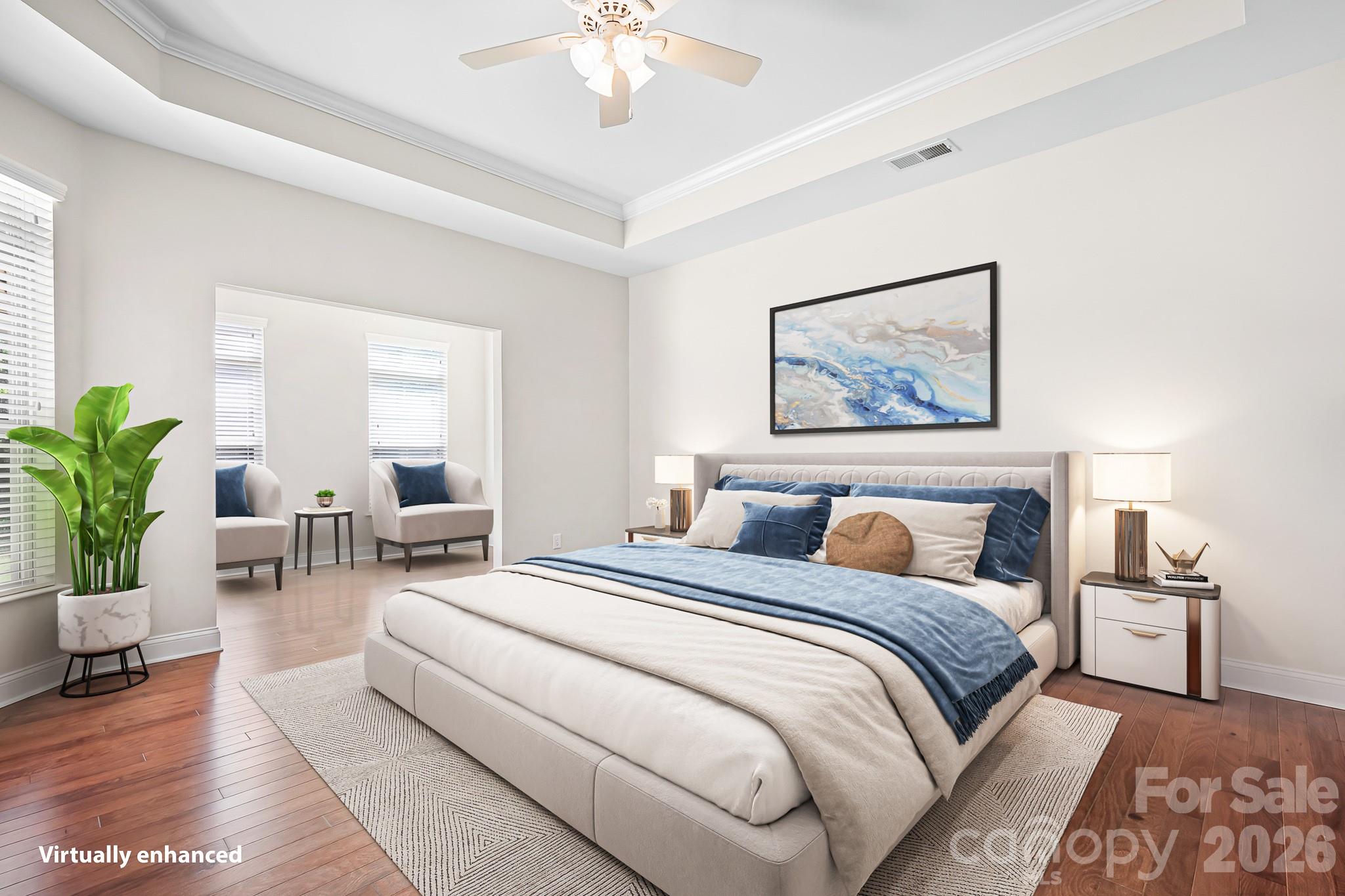 Primary Bedroom with large sitting/sunroom - 127 Brawley Point Circle, Mooresville