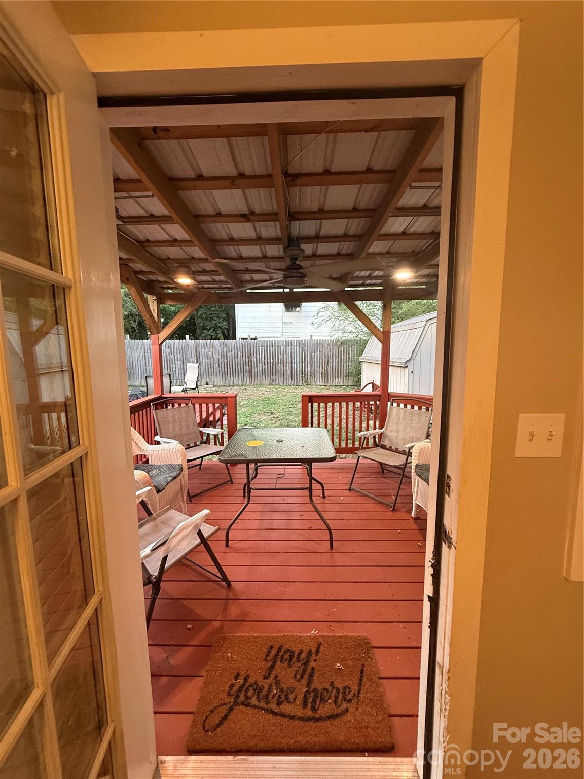 View out to Back deck. - 4220 Harvard Avenue, Greensboro