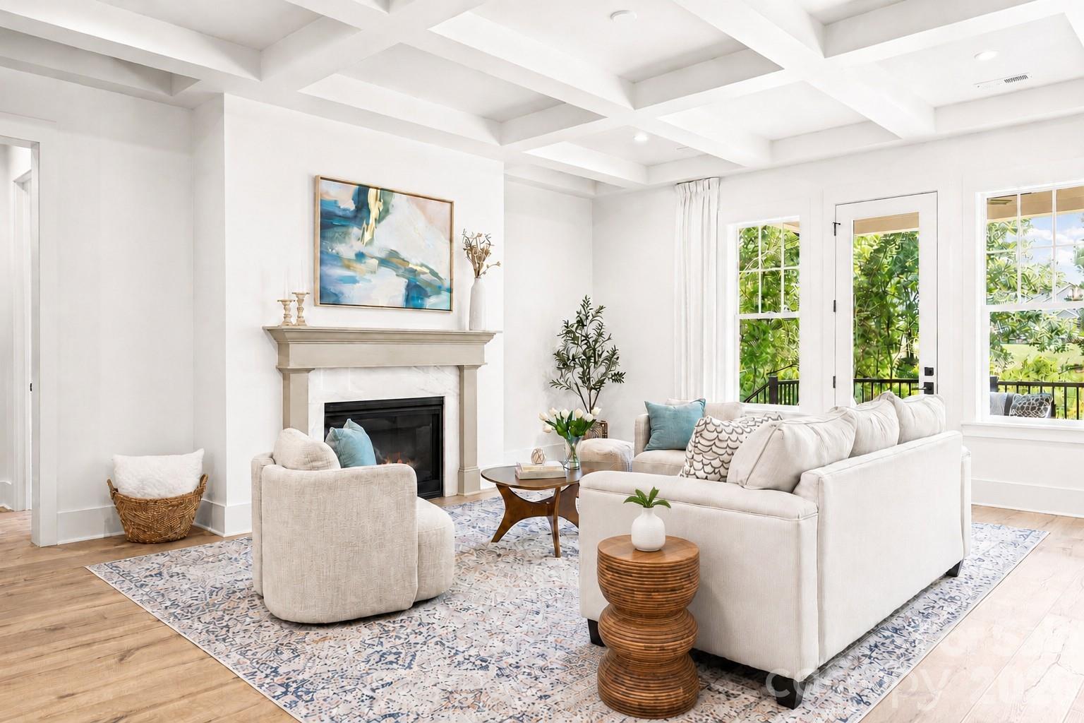 Living Room w/ Gas Fireplace - 121 Juniper Road, Mooresville