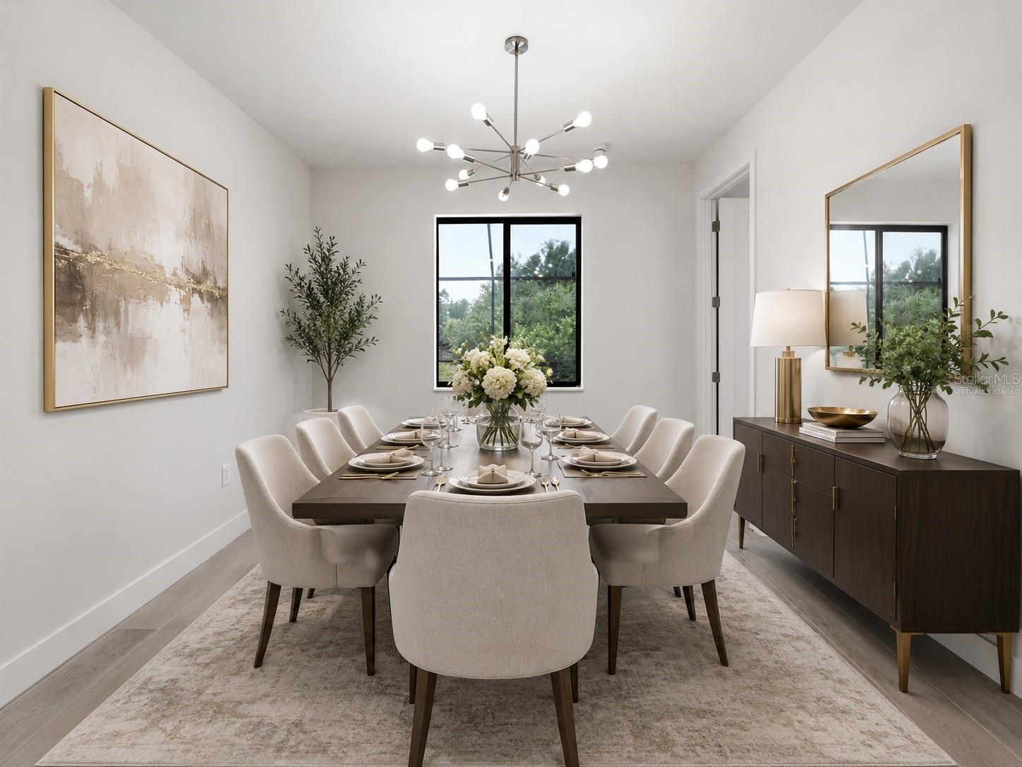 Virtually Staged Dining Area with Natural & Designer Lighting - 14319 ALLENSWORTH AVE, PORT CHARLOTTE