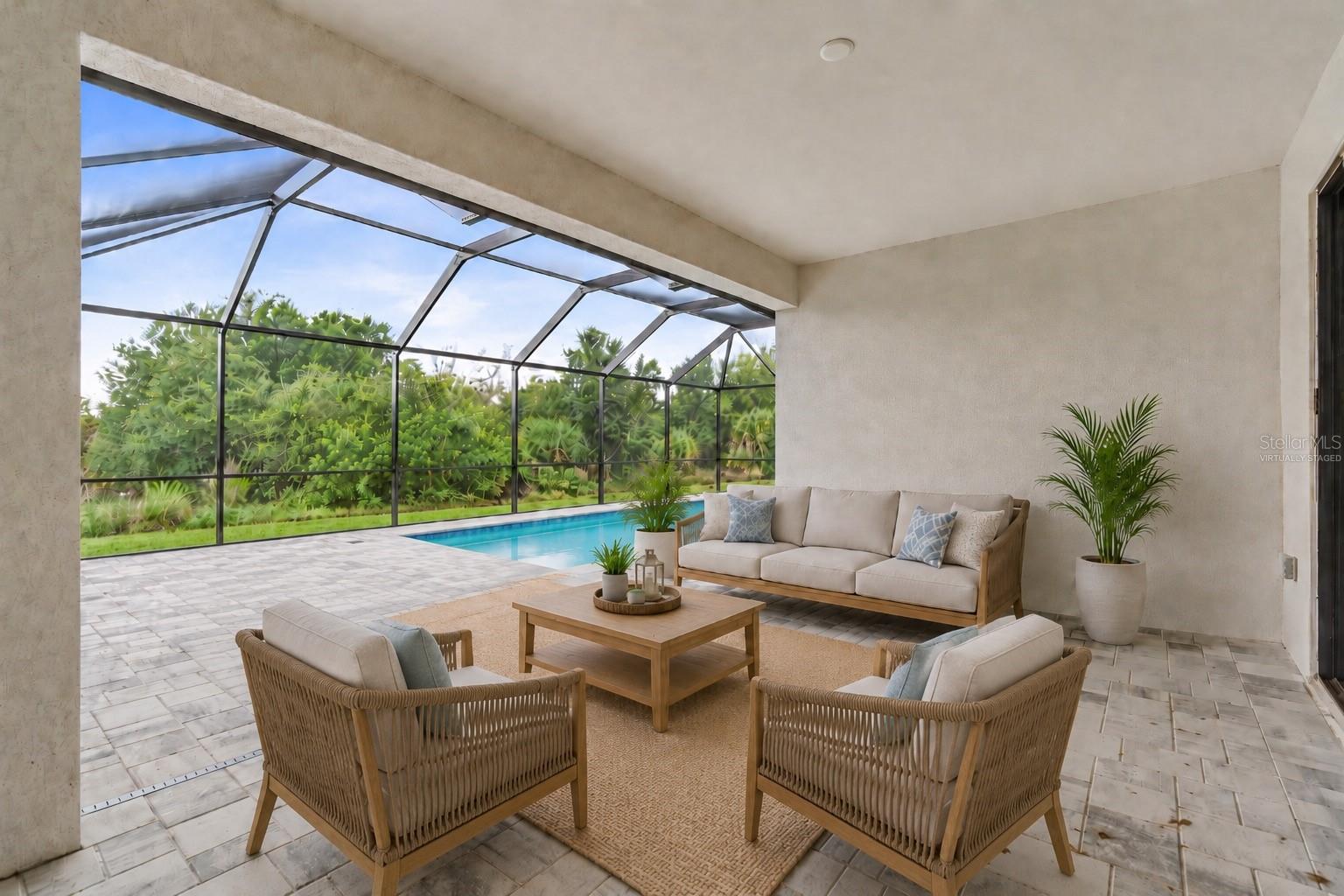 Virtually Staged Spacious Lanai with with Greenbelt Views - 14319 ALLENSWORTH AVE, PORT CHARLOTTE