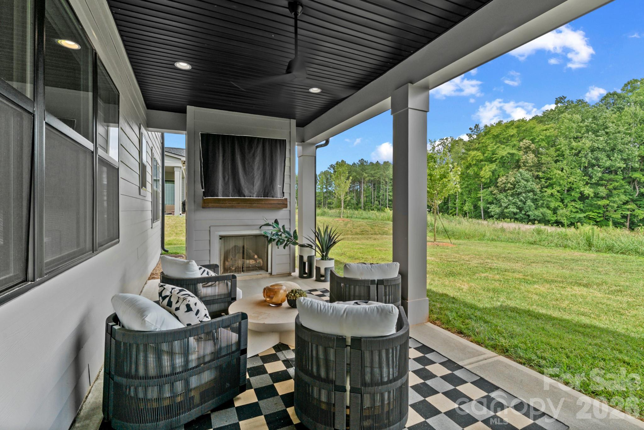 Covered Patio with Fireplace - 13944 Roosevelt Grove Drive, Huntersville