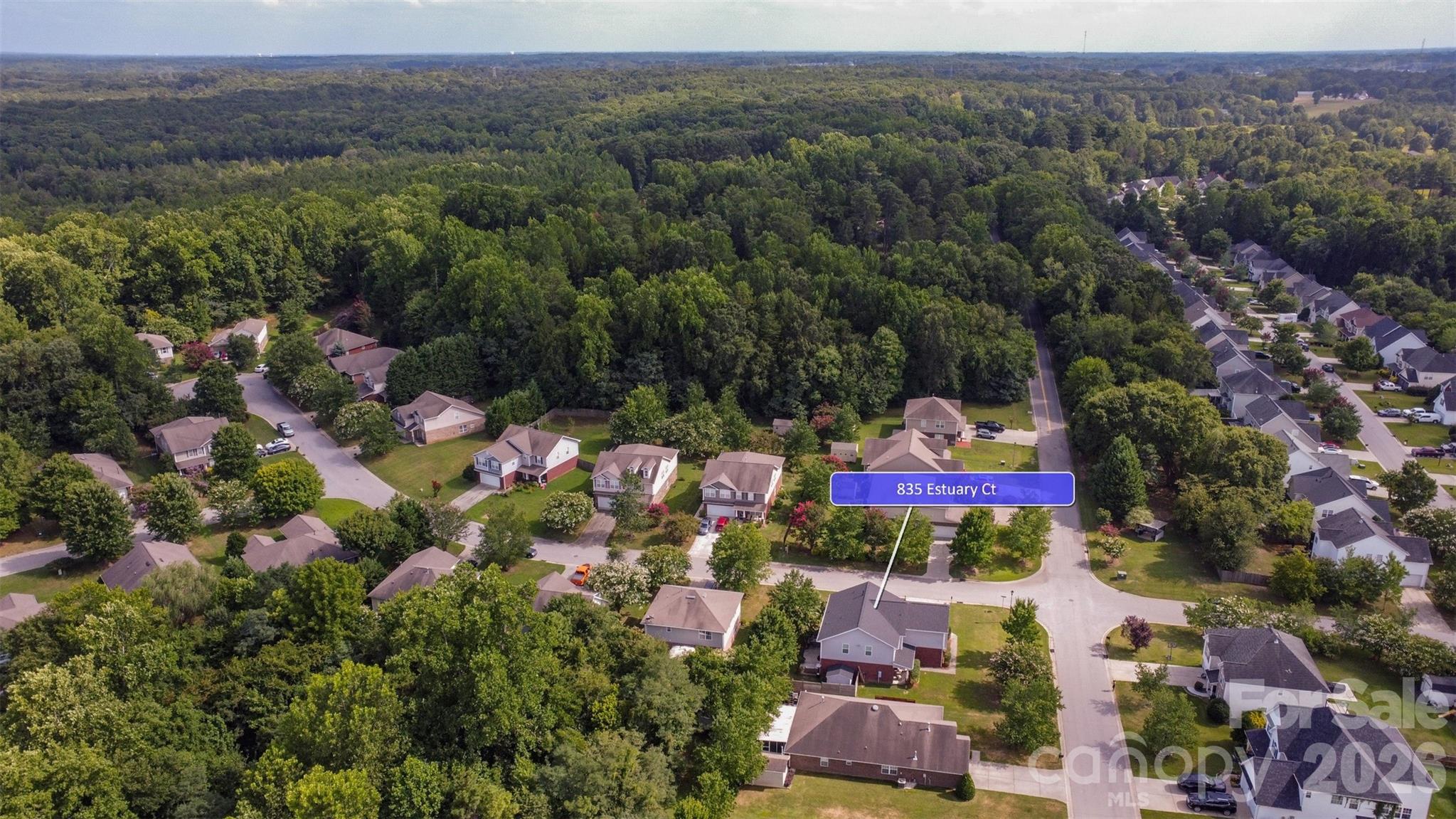 Drone view from the left side of the house - 835 Estuary Court, Rock Hill