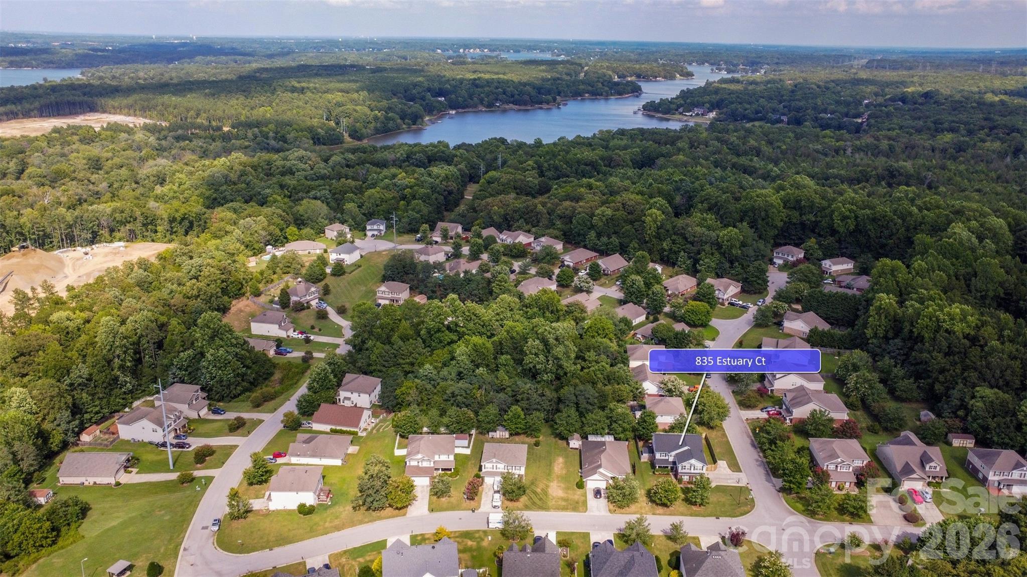 Drone view shows proximity to Lake Wylie! - 835 Estuary Court, Rock Hill