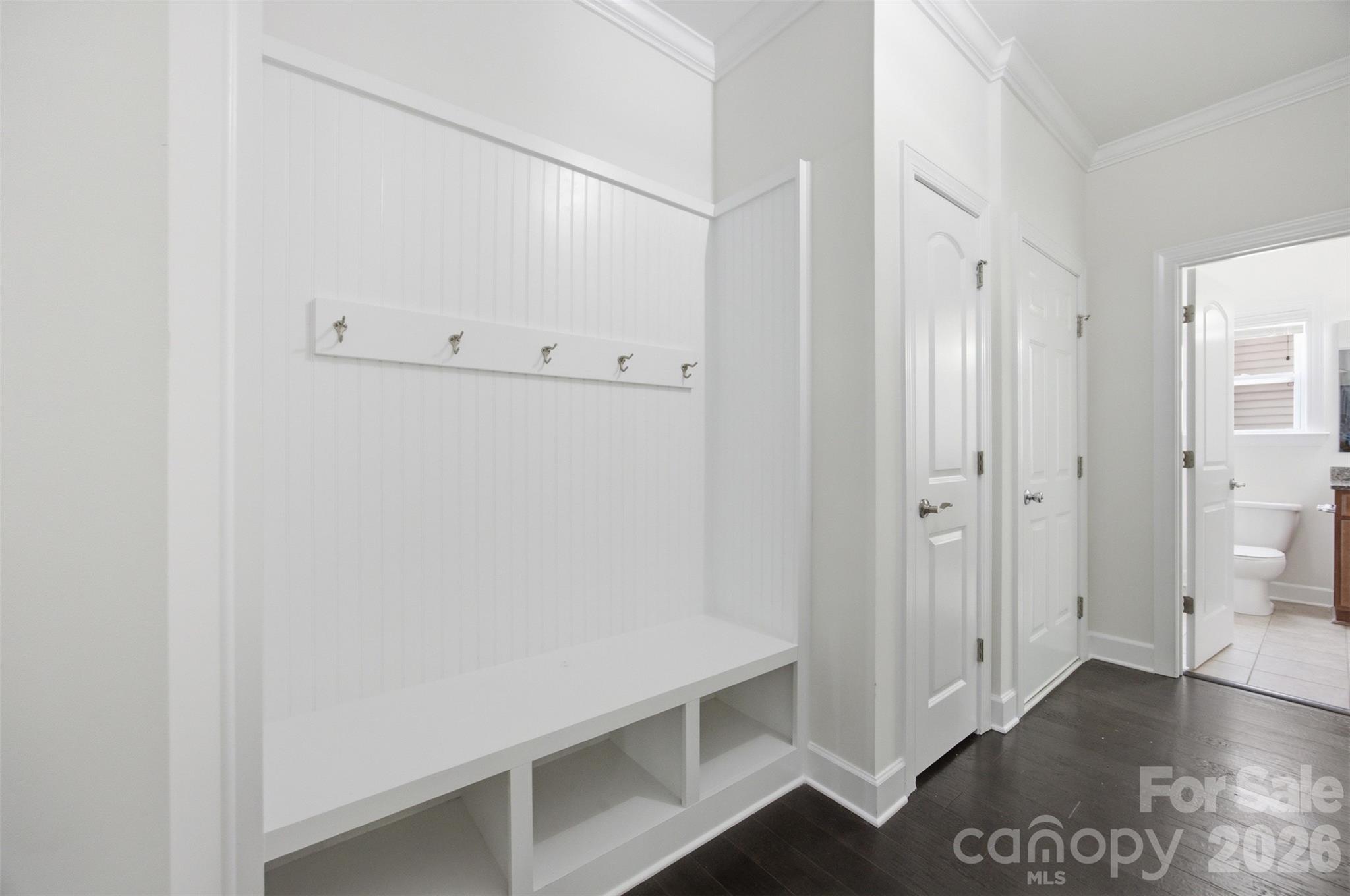 Convenient drop zone with built-in storage just inside the garage entrance. - 423 Fischer Road, Fort Mill