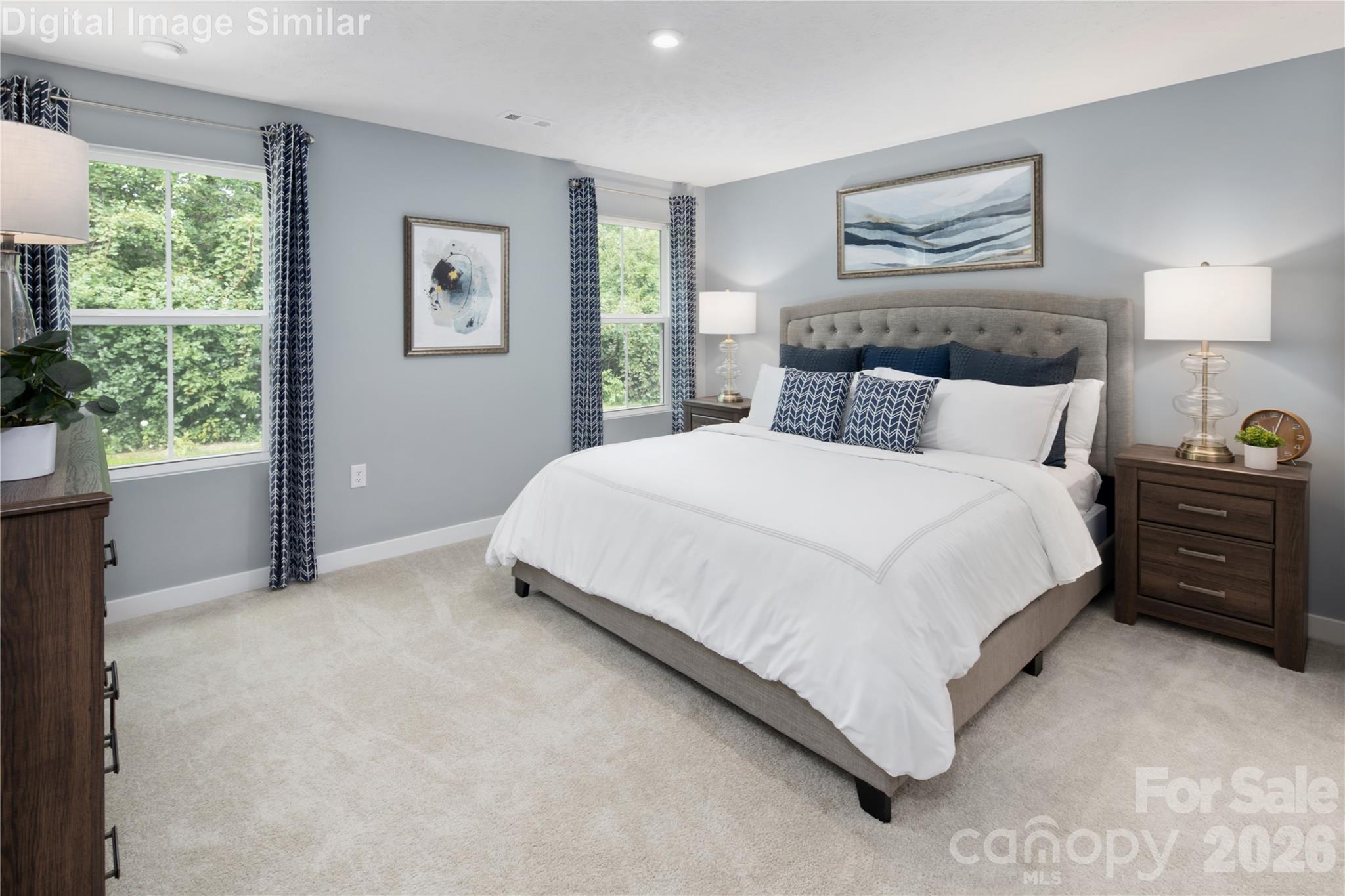 A bright and calming primary suite with soft tones and generous windows for a relaxing atmosphere. - 333 Linwood Estates Drive, Lexington