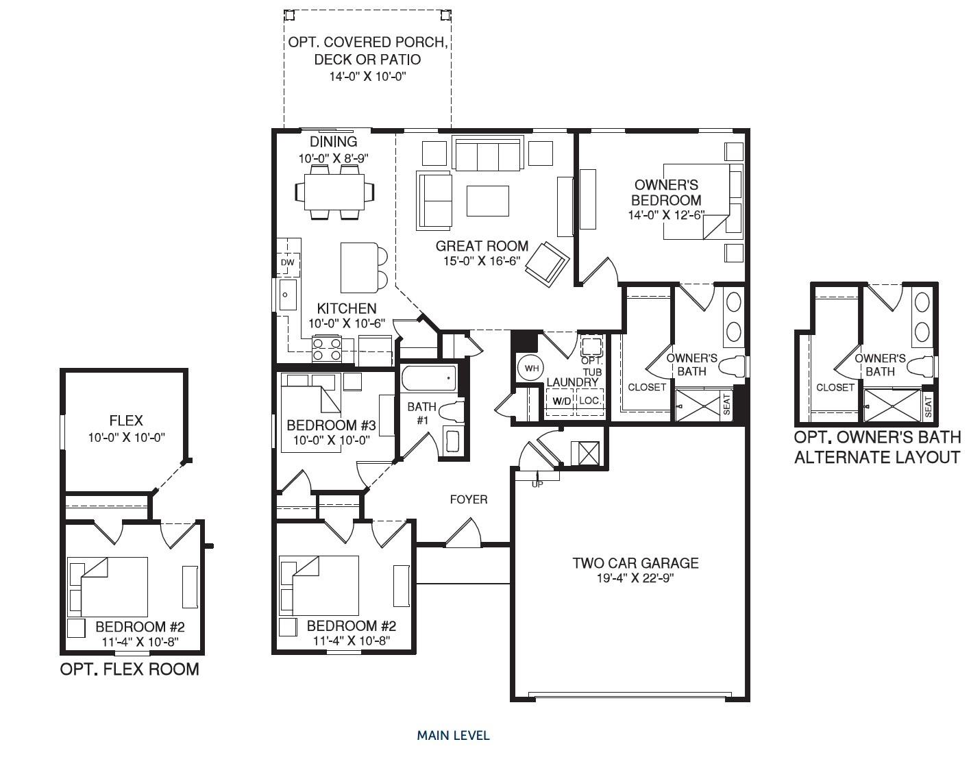 Grand Bahama Ranch style floorplan - 333 Linwood Estates Drive, Lexington