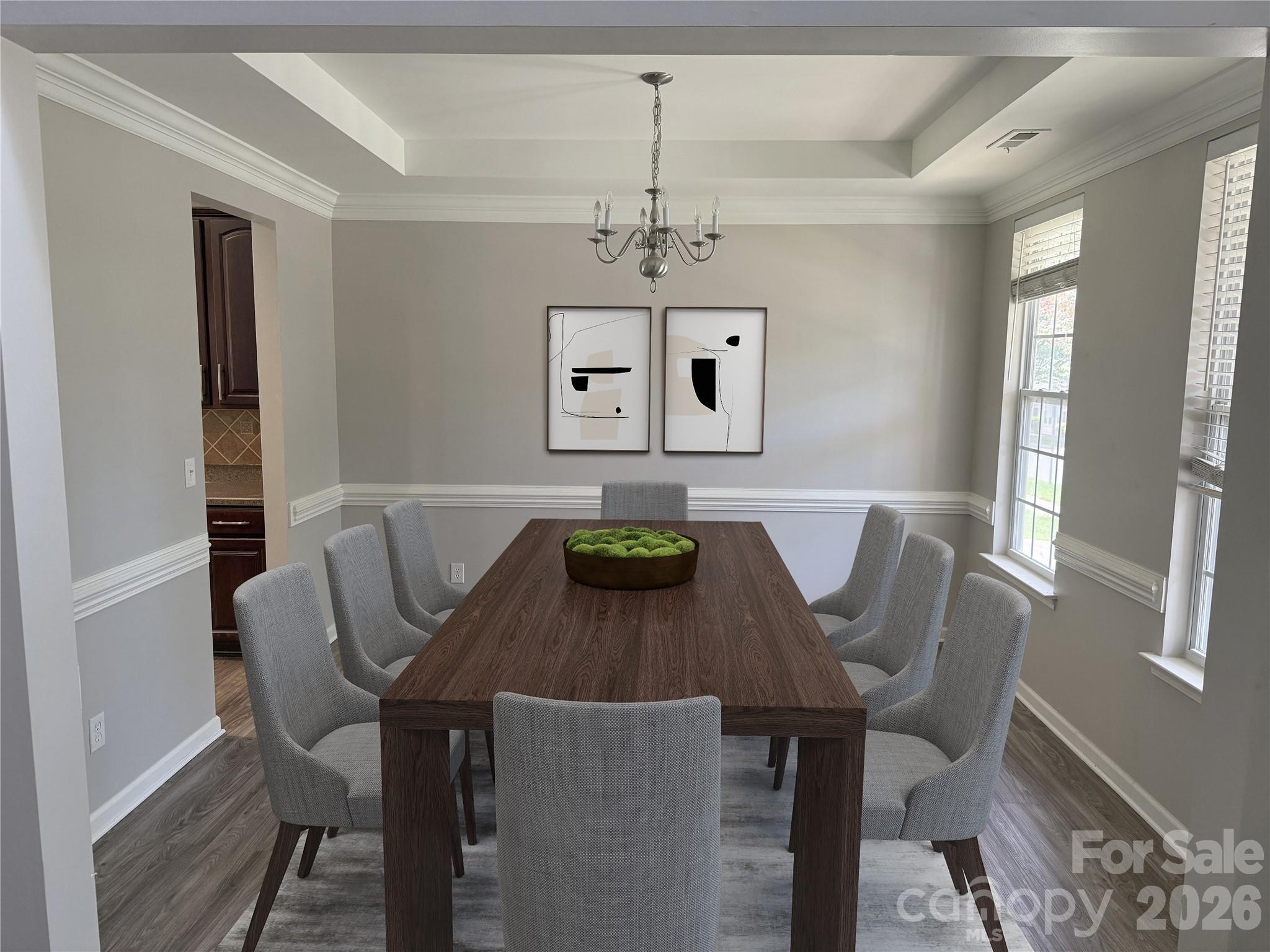 Dining Room (virtually staged) - 13514 Delstone Drive, Huntersville