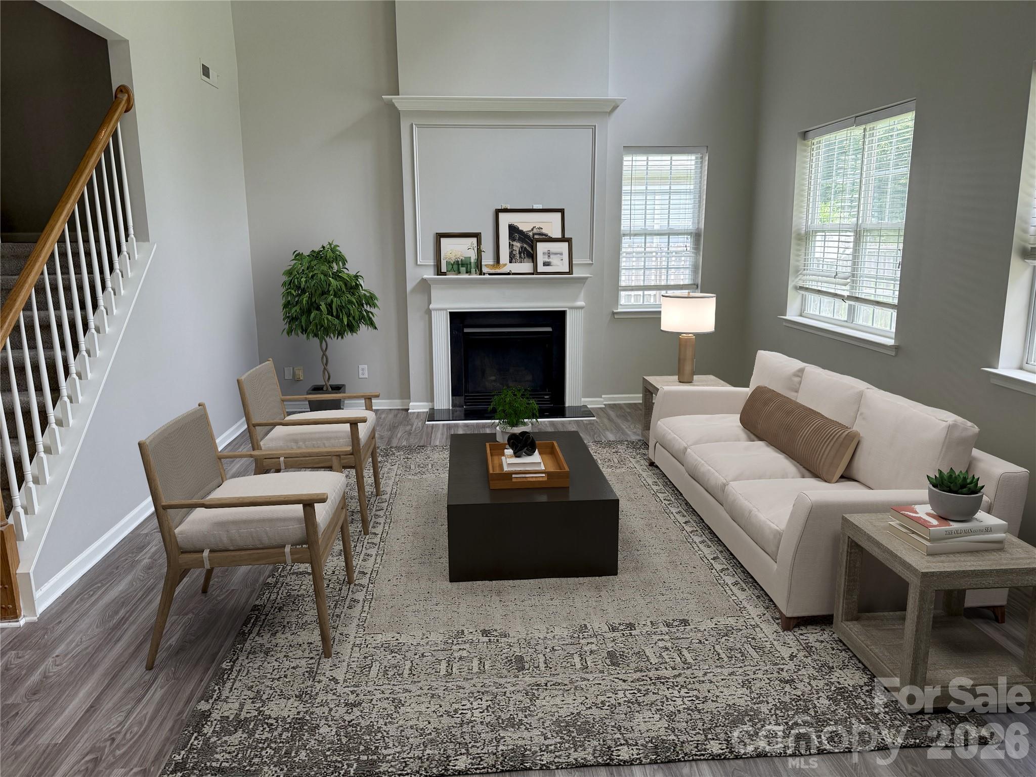 Family Room (virtually staged) - 13514 Delstone Drive, Huntersville