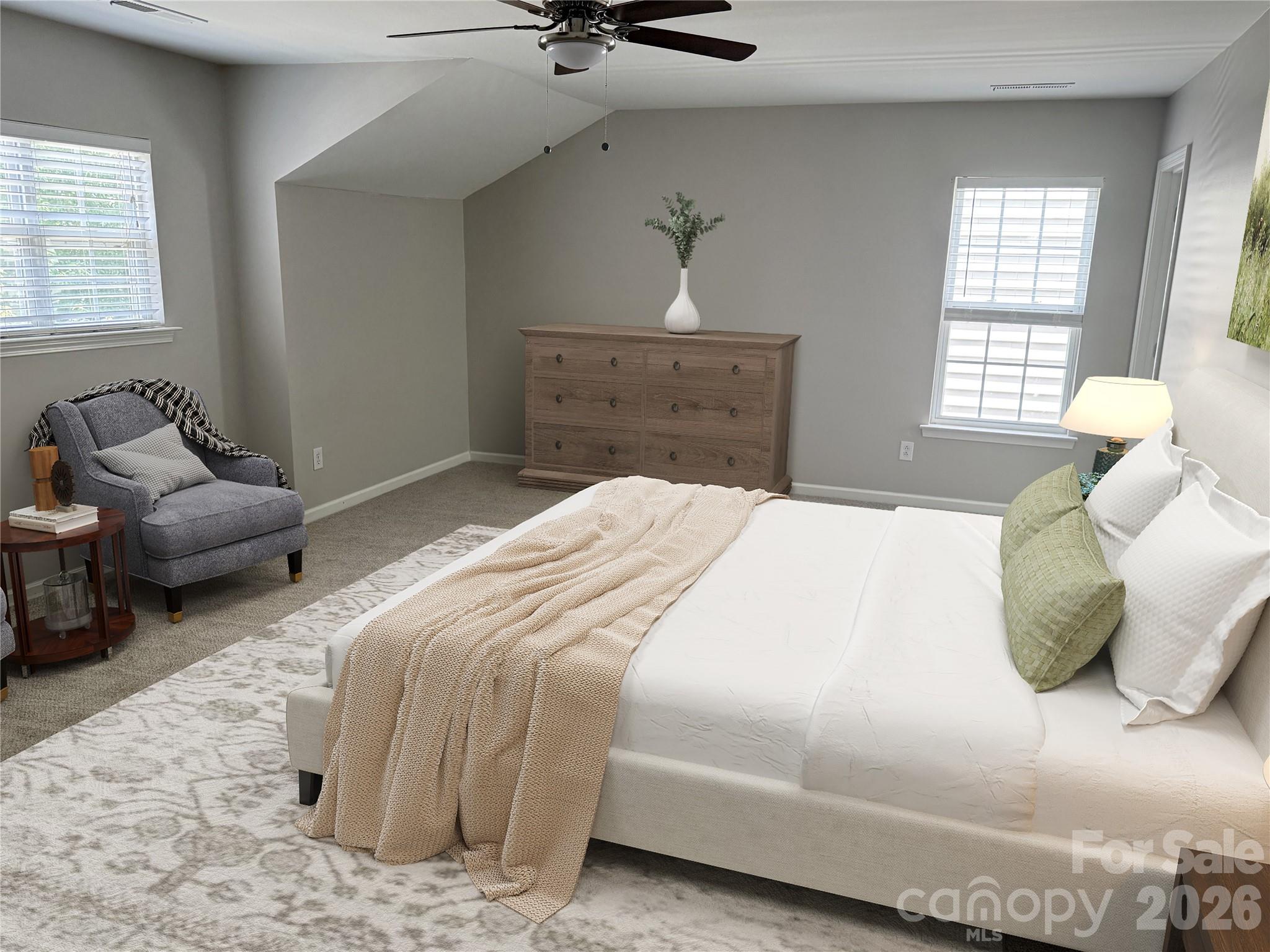 Primary Bedroom (virtually staged) - 13514 Delstone Drive, Huntersville