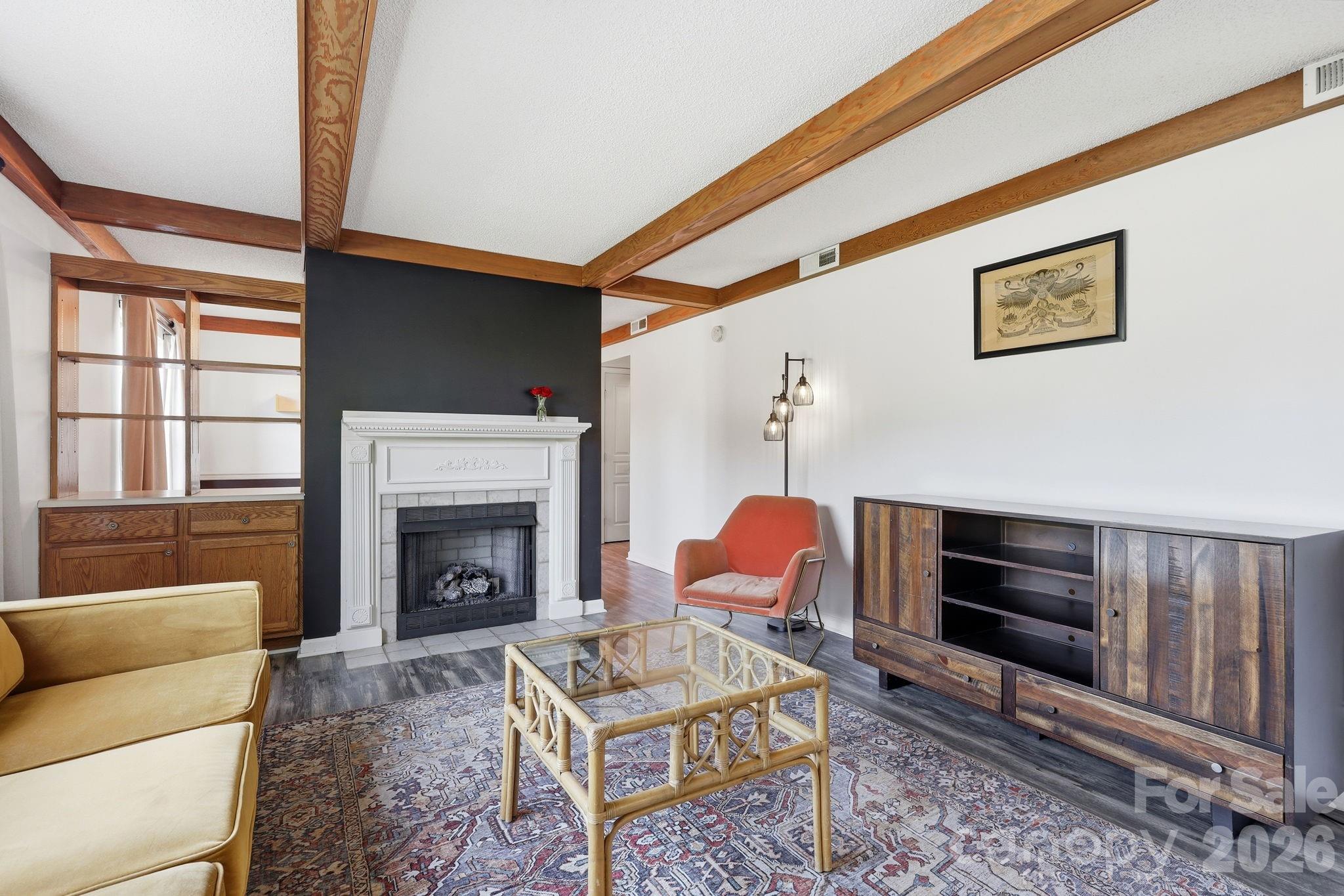 Living Room with Gas Fireplace - 2705 Deermouse Way, Hendersonville