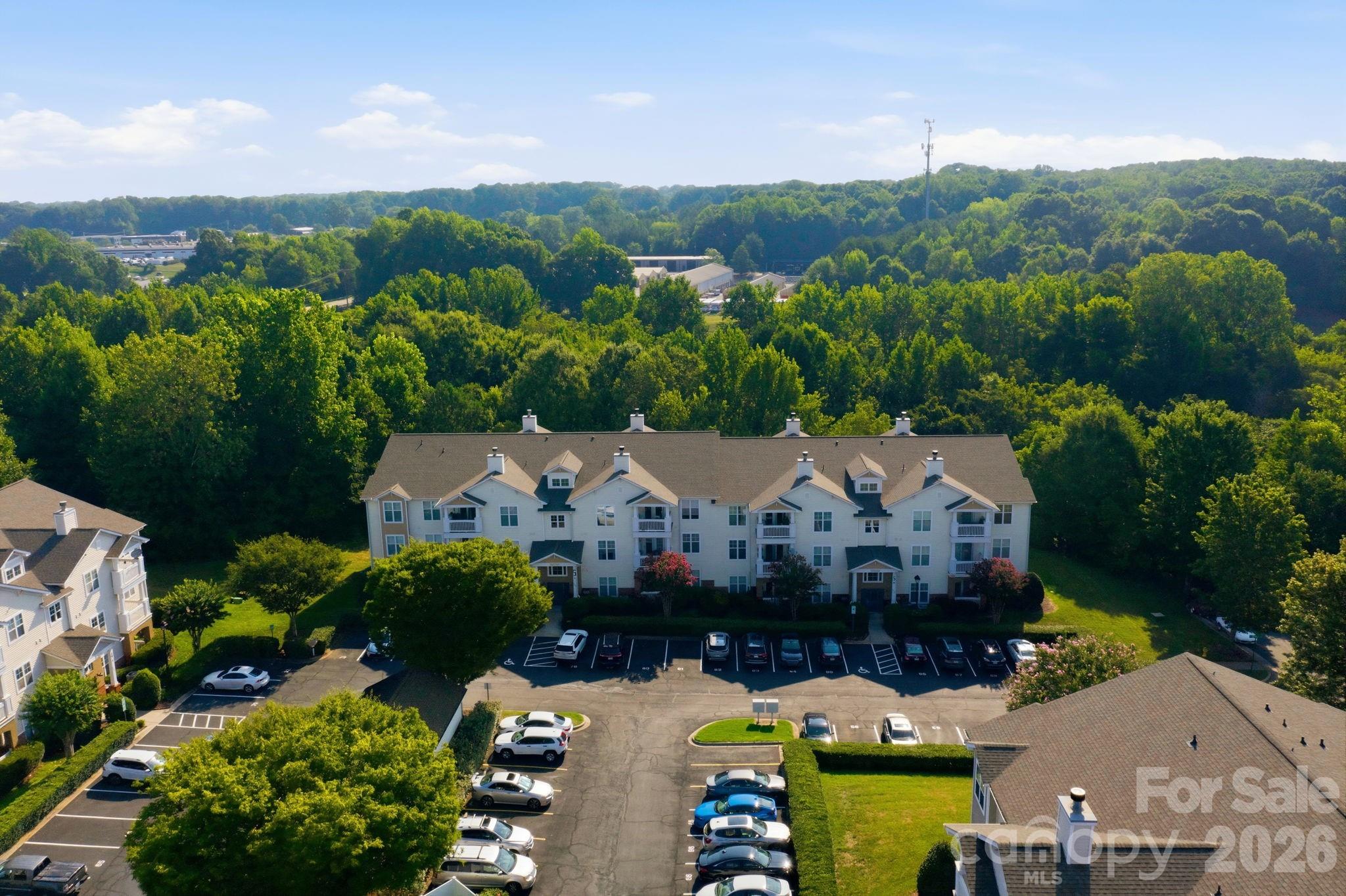 Aerial of Front of Building. Unit Location is in the Right Rear - 17257 Doe Valley Court, Cornelius