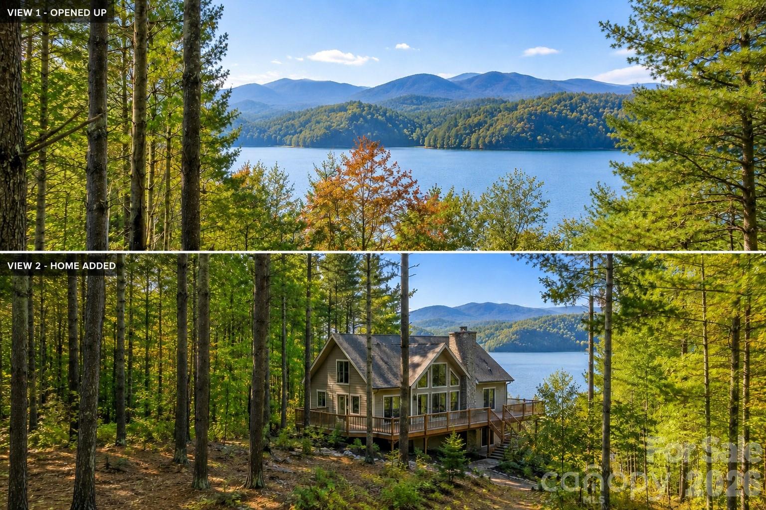 AI GENERATED with views opened up and a home added to the lot to see how it could be. - 0 West Point Drive, Nebo