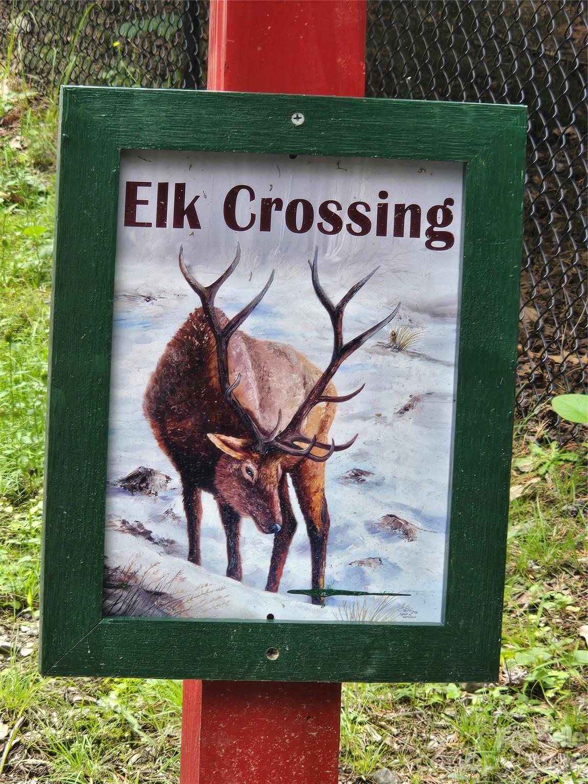 Elk Crossing Sign at Entrance - 52 Lantern Ridge, Maggie Valley