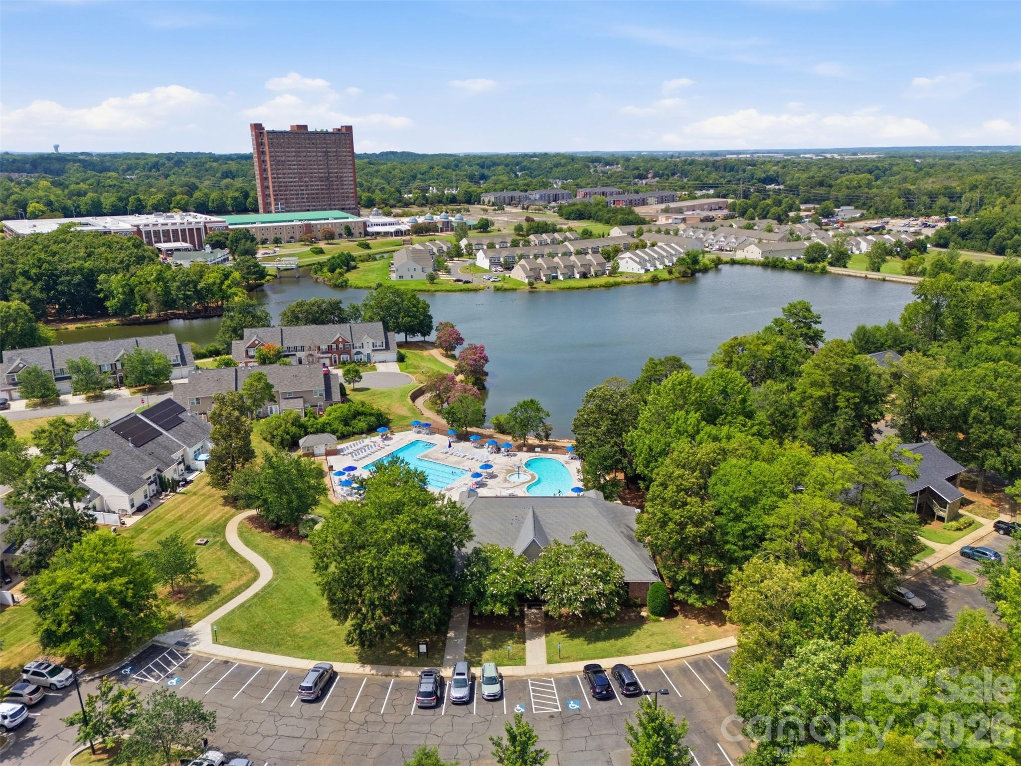 A scenic neighborhood lake offers a tranquil setting for walks and outdoor enjoyment - 423 Fischer Road, Fort Mill