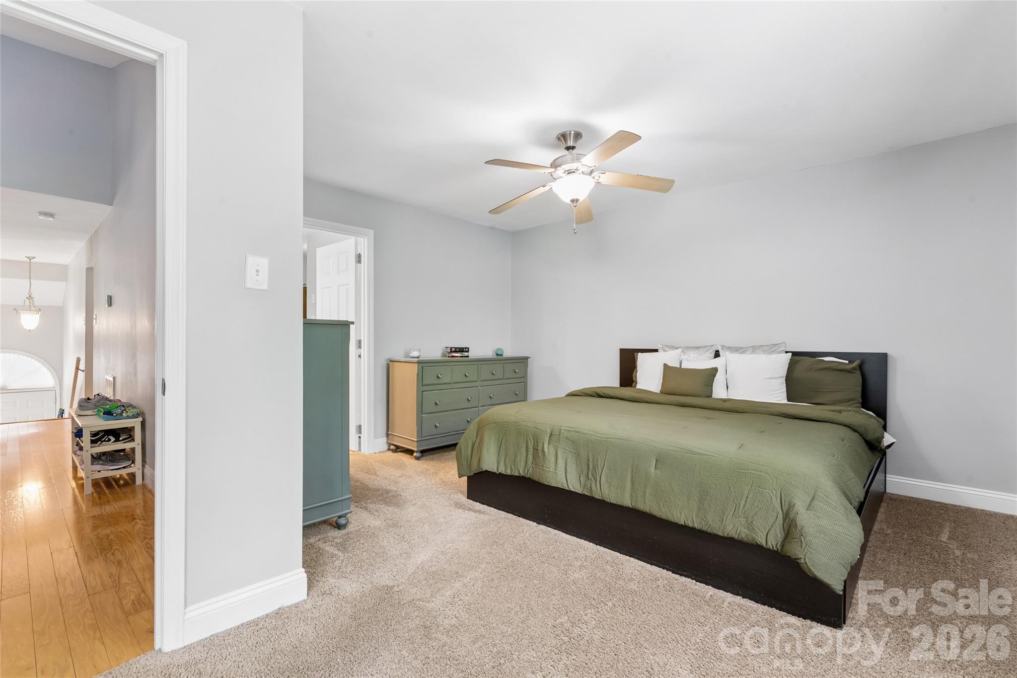 Spacious Primary Bedroom with King Size Bed - 1806 Fairlawn Court, Rock Hill