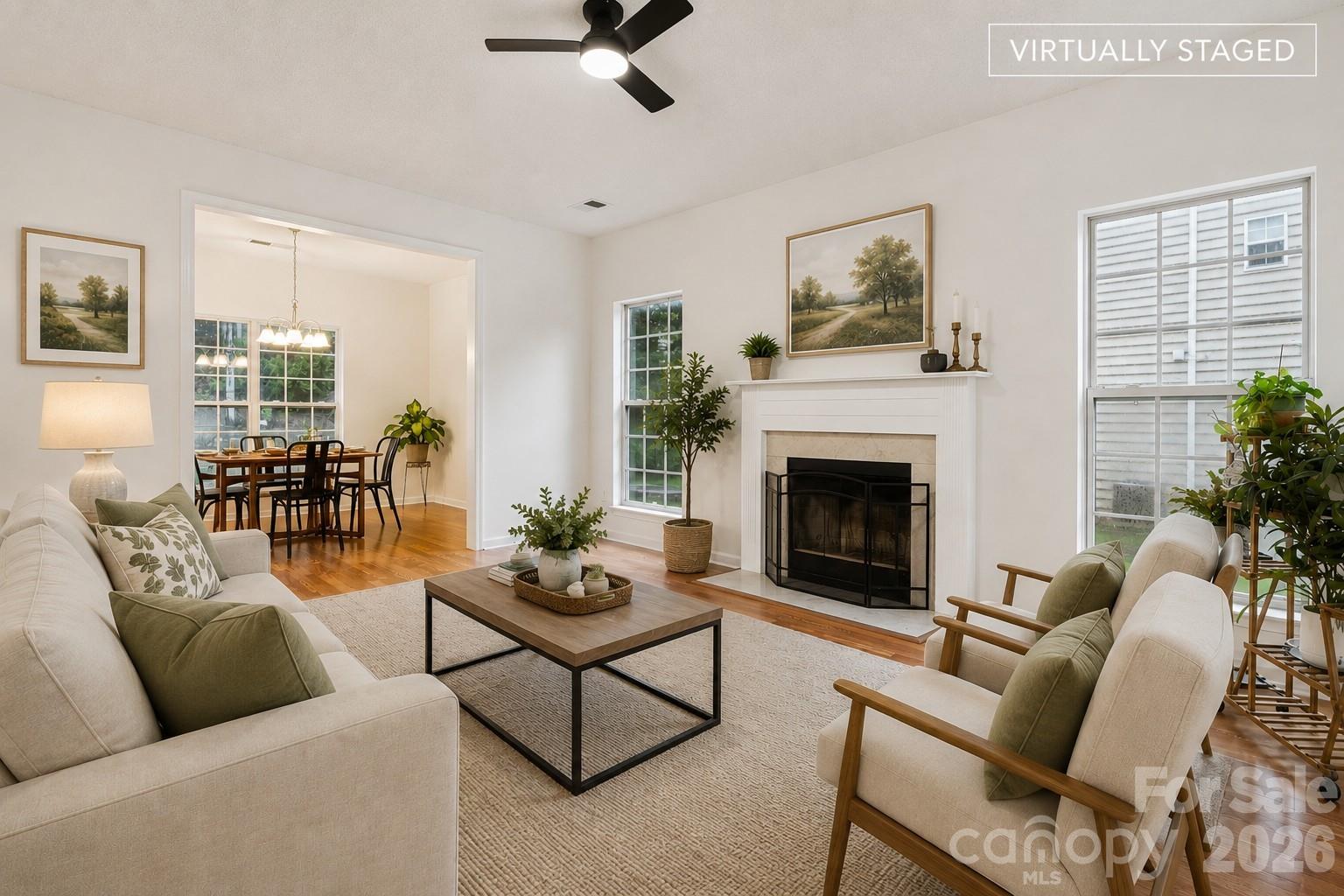 virtually staged living room - 5645 Winslow Avenue NW, Concord