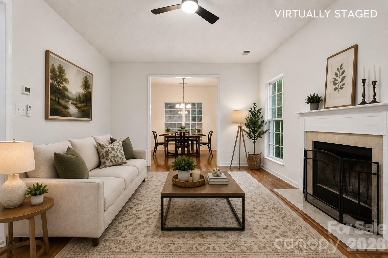 virtually staged living room - 5645 Winslow Avenue NW, Concord