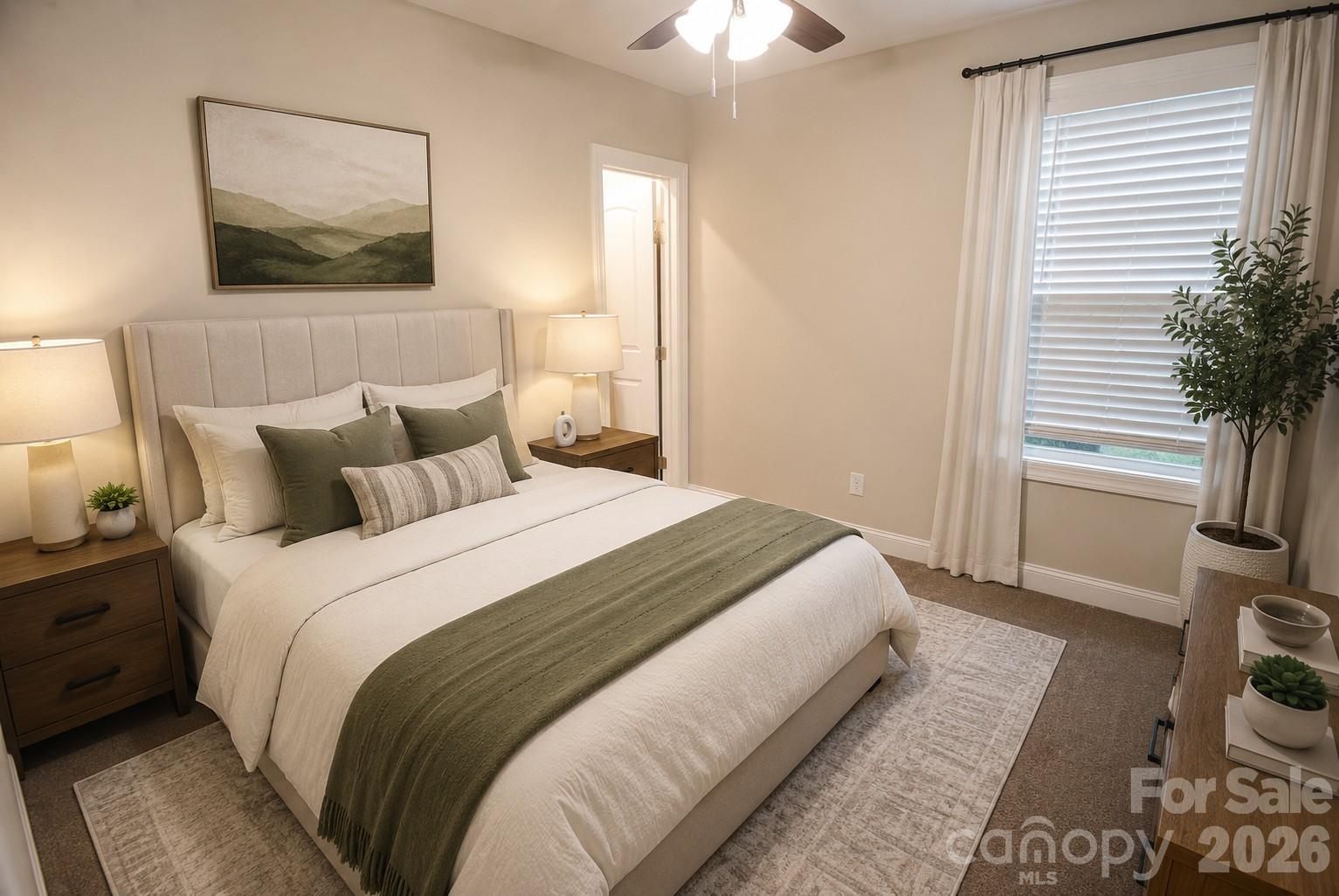 Virtually staged bedroom - 921 Pineridge Street SE, Concord