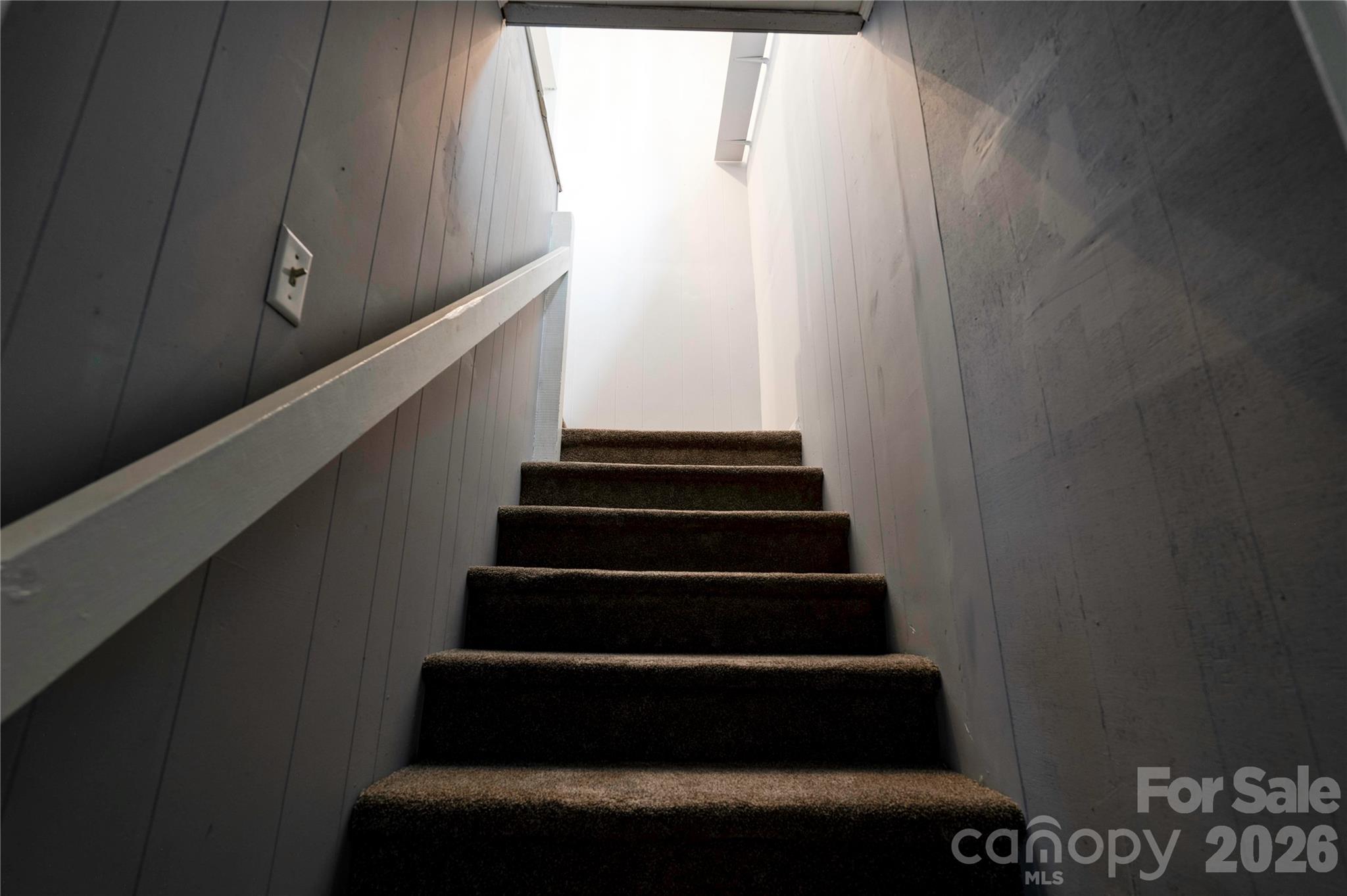 Stairs to upper level - 1726 Metcalf Road, Shelby