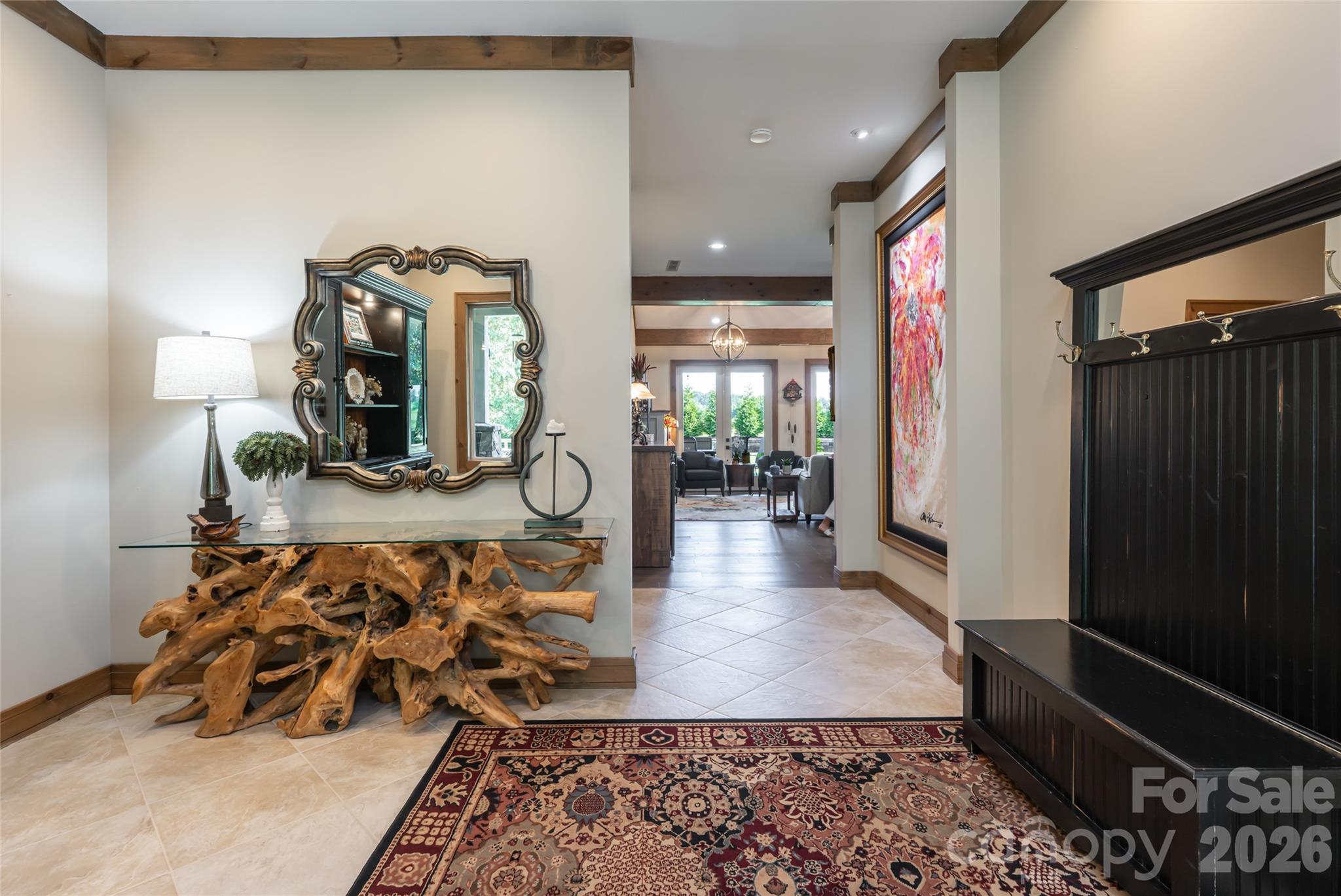 Foyer leads to the living room area. - 660 Pleasant Grove Road, Hendersonville
