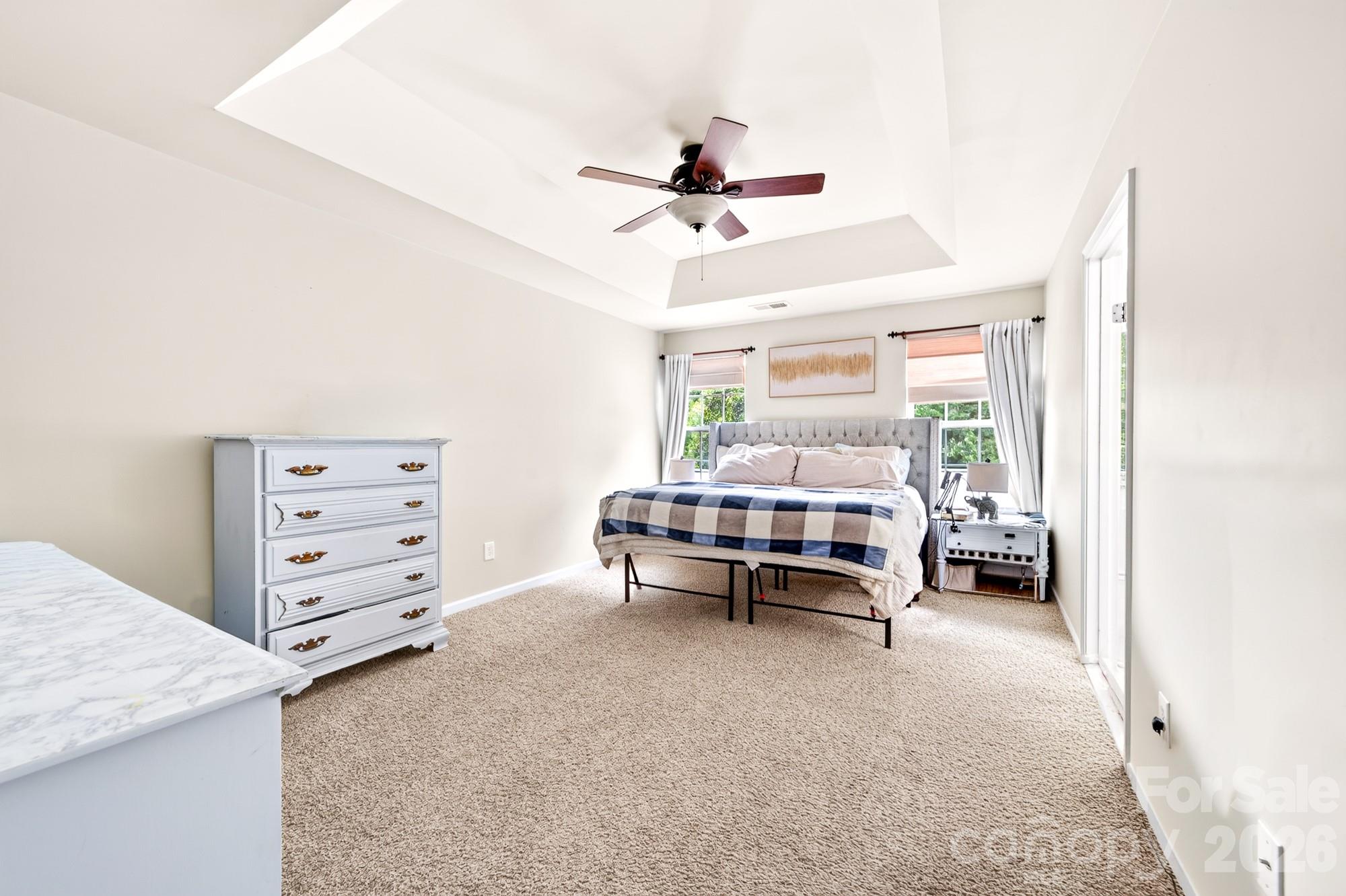 Bright, light primary bed - 8261 Bridgegate Drive, Huntersville