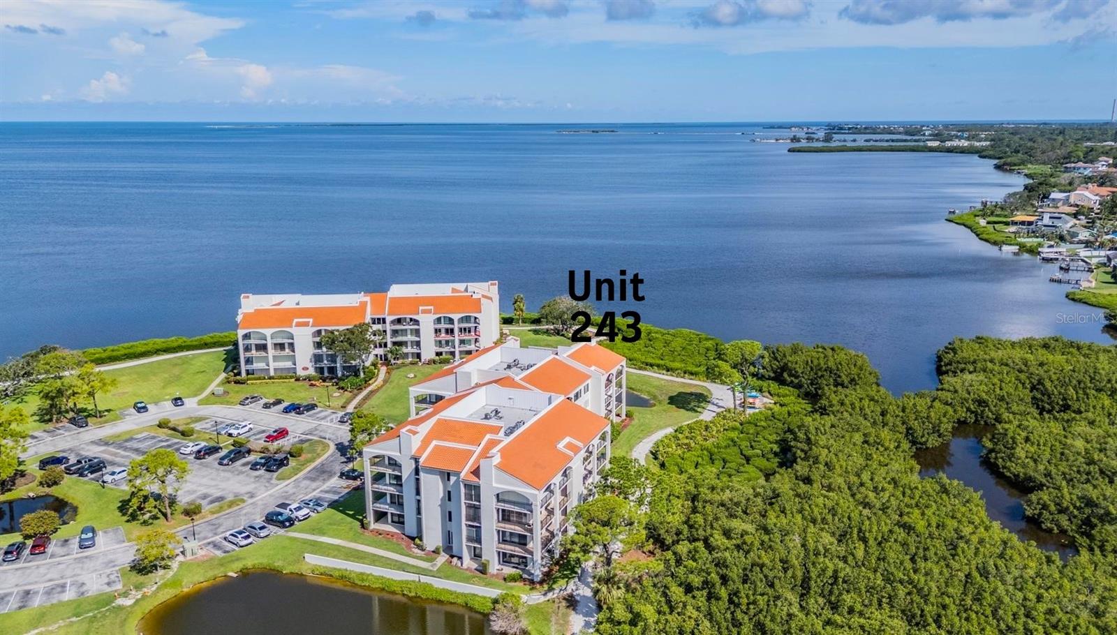 Aerial of the Building Showing Unit Location - 243 MARINER DR #243, TARPON SPRINGS