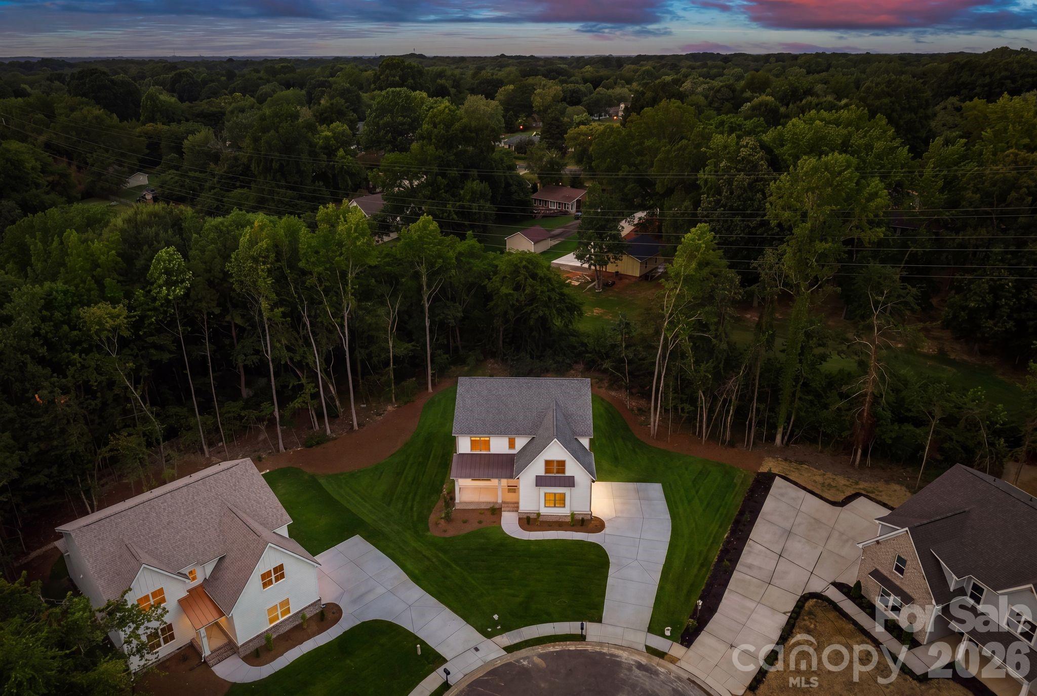 Aerial twilight view. - 2315 Chateau Court, Matthews