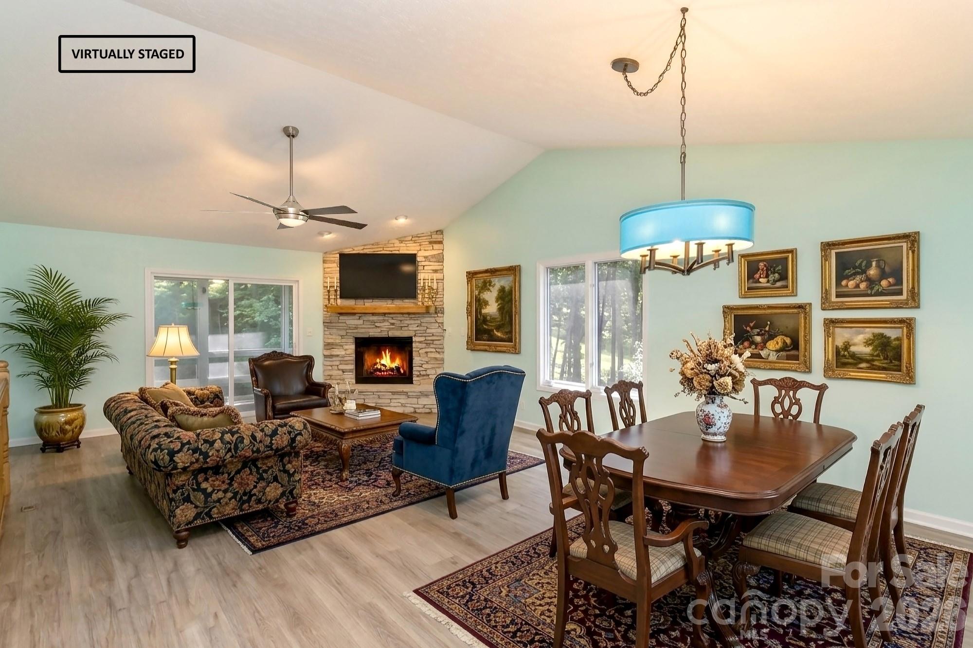Virtual Staged Living & Dining - 100 Titleist Way, Hendersonville