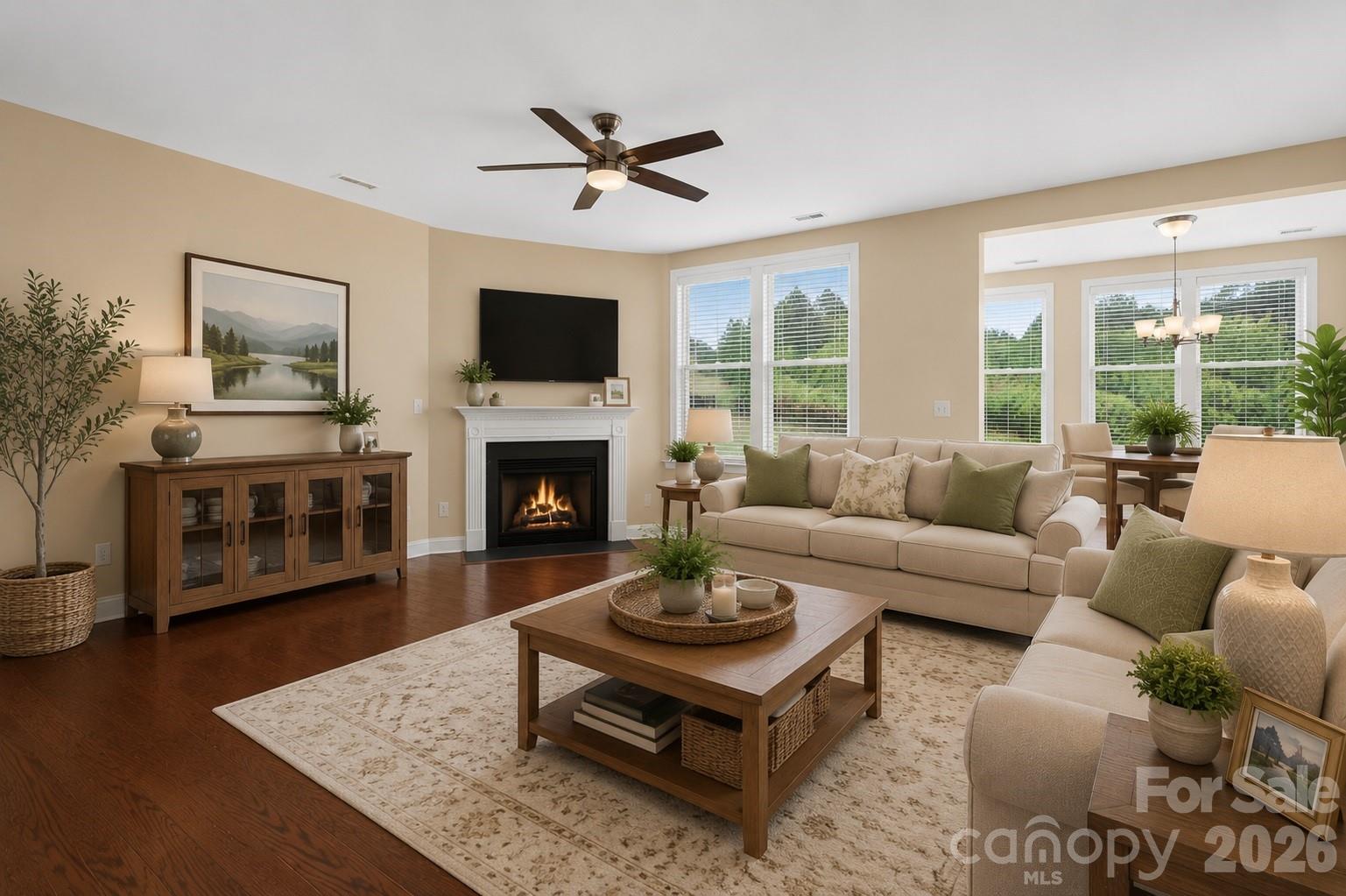 Virtually staged living room - 127 Johnson Manor Street, Mooresville