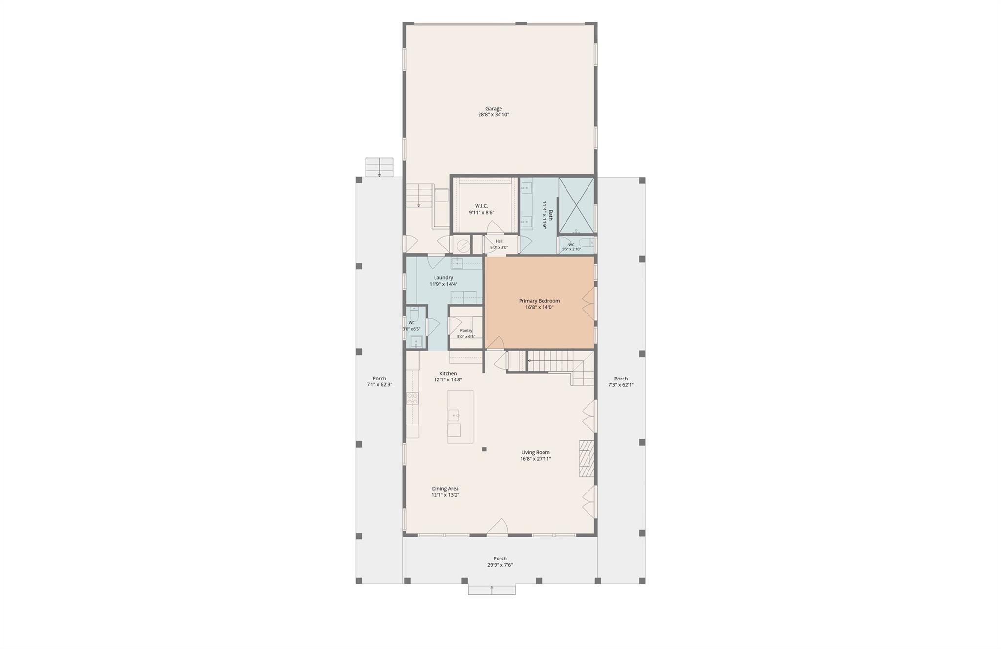 Main level floorplan - 1726-c Old Cheraw Highway, Rockingham