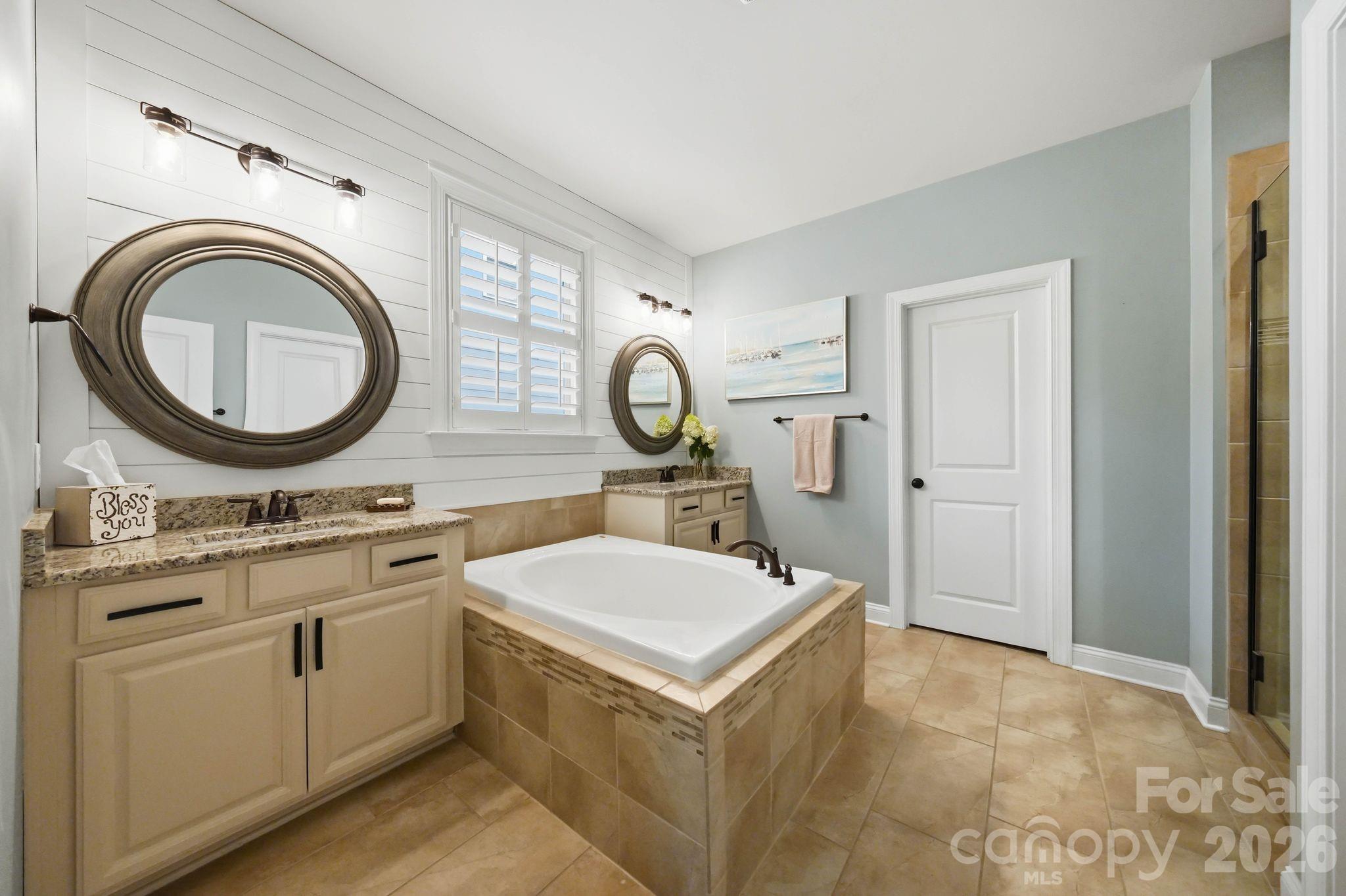 Primary Bath with Dual Vanities - 109 Heron Cove Loop, Mooresville