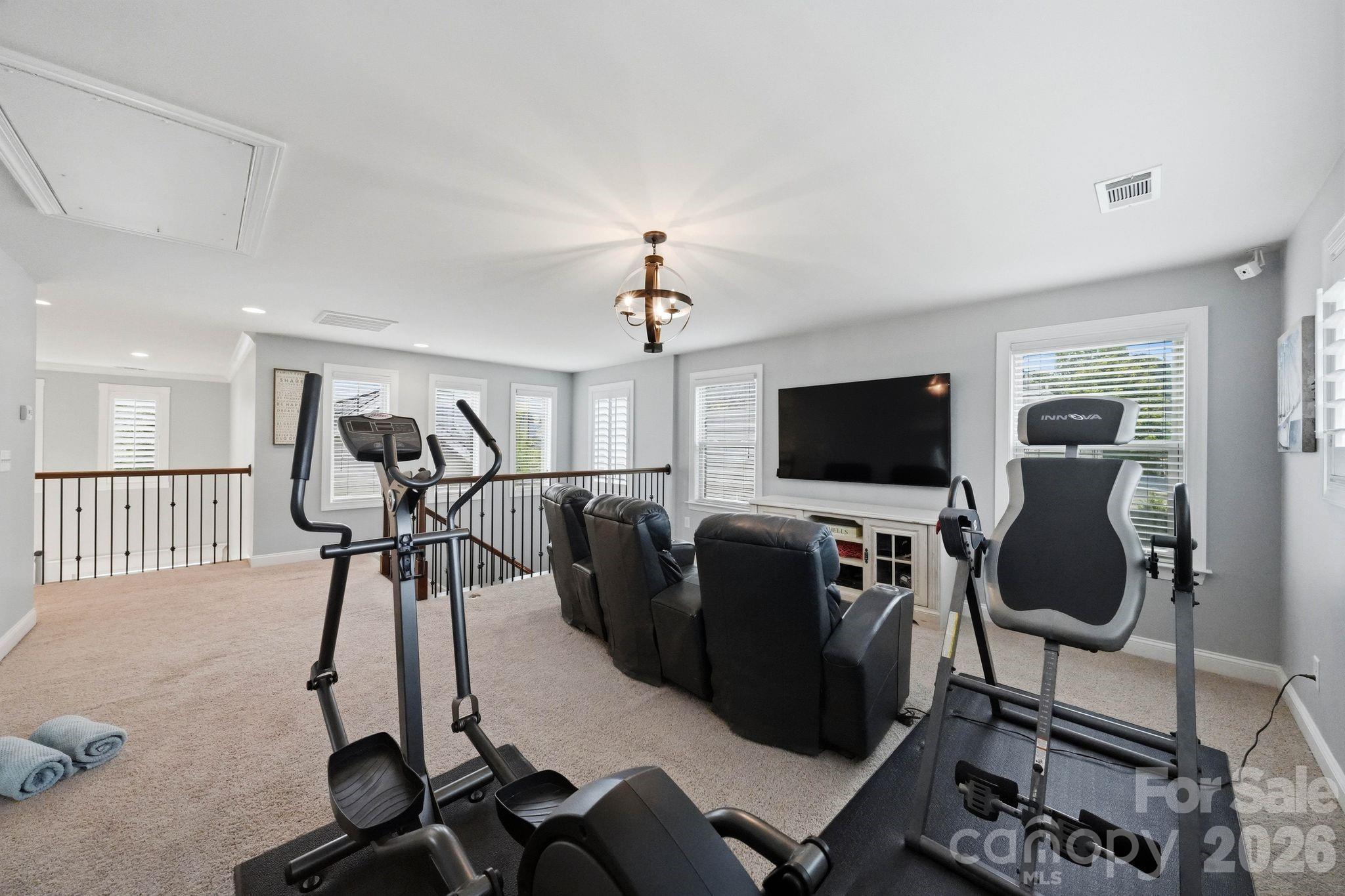 Plenty of Room for Movie Night Exercise Room or Playroom - 109 Heron Cove Loop, Mooresville