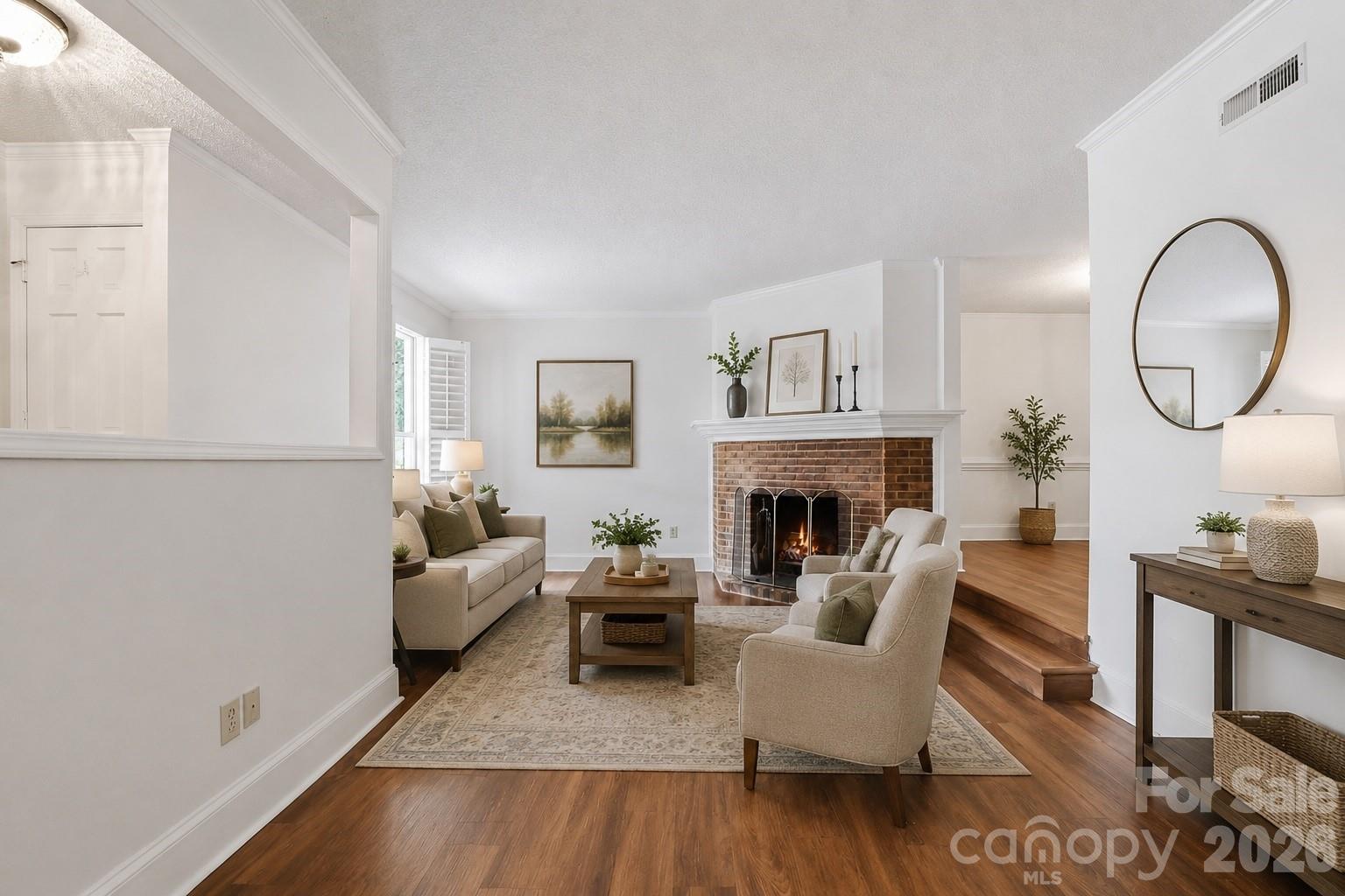 Virtually staged - Living room - 2500 Round Table Road, Monroe