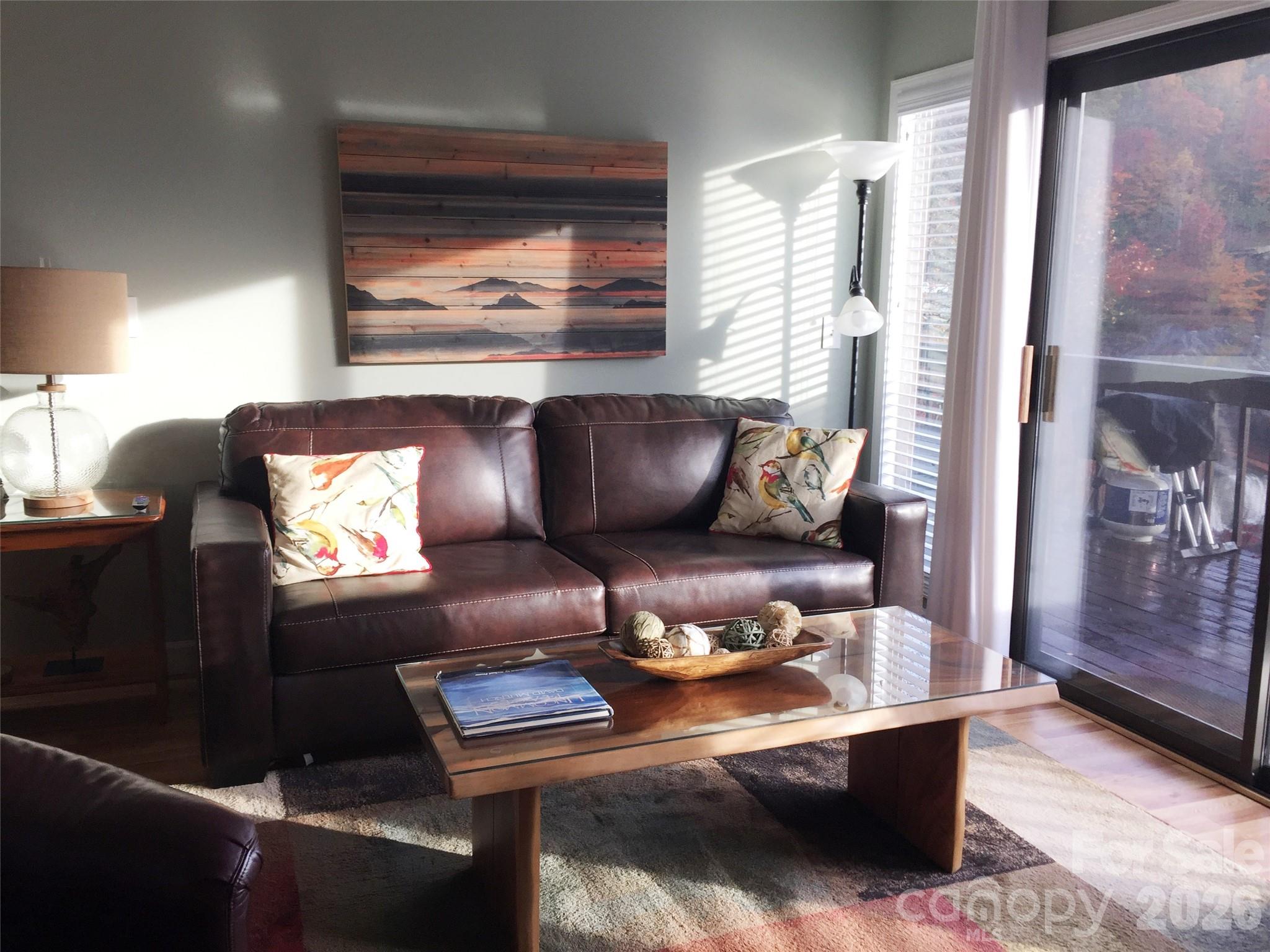 Living Area Overlooking the Falls - 78 Upper Tanglewood Road, Lake Toxaway