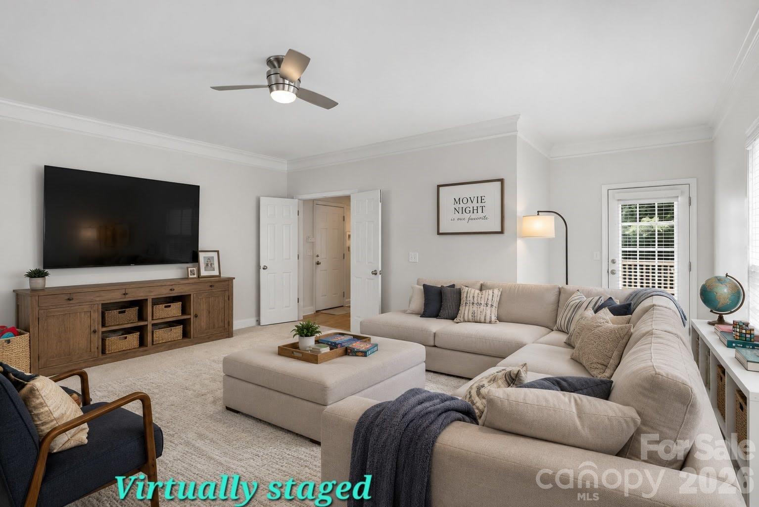 Virtually Staged Flex/Media room - 6055 Latta Springs Circle, Huntersville