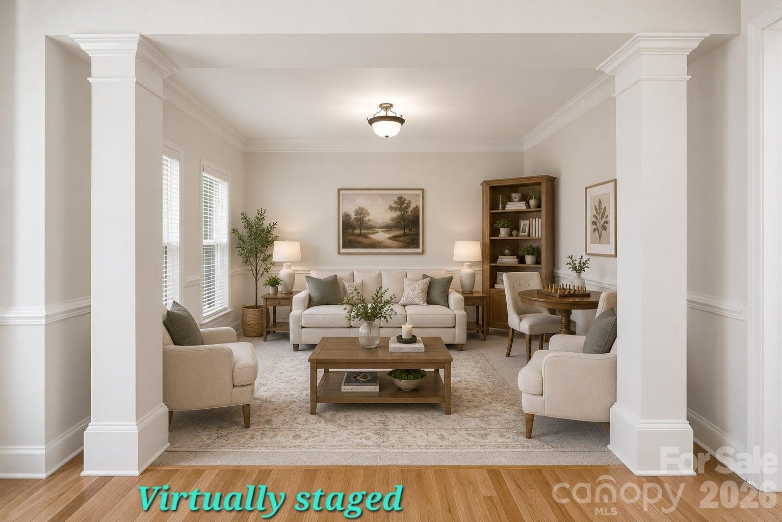 Virtually Staged Living Room - 6055 Latta Springs Circle, Huntersville
