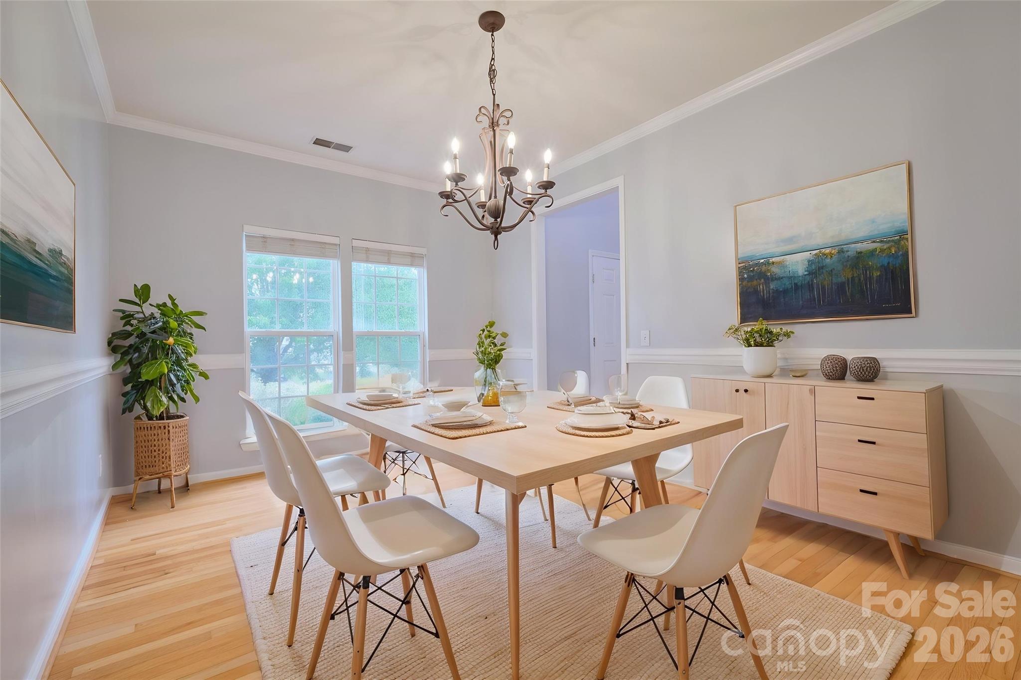 Virtually staged dining room - 4960 Summerside Drive, Lake Wylie