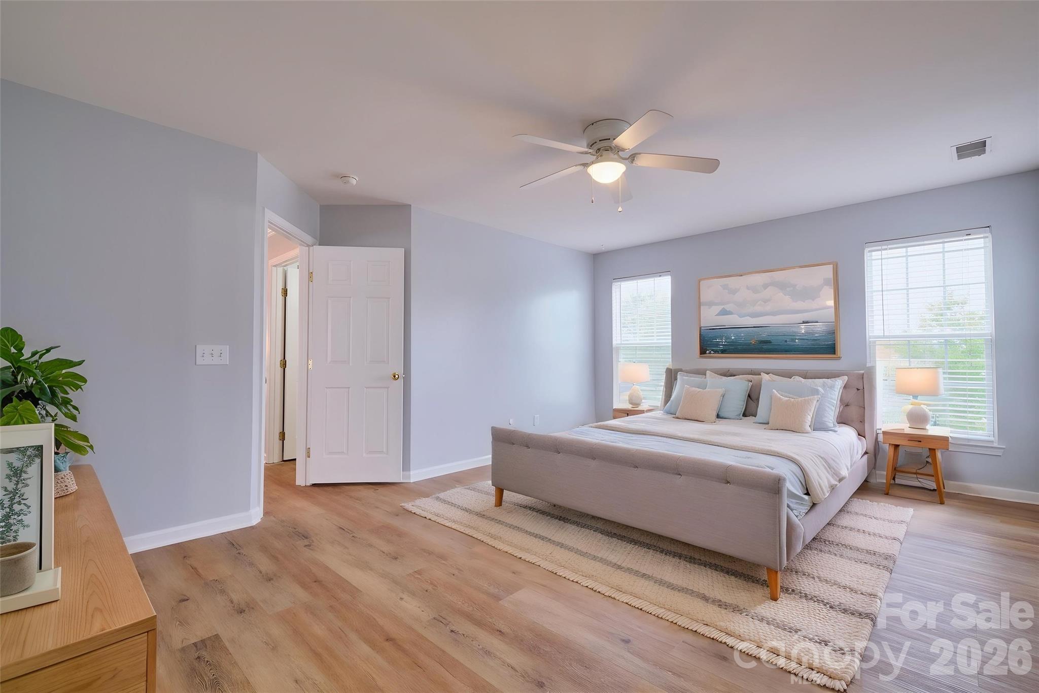 Virtually staged master bedroom - 4960 Summerside Drive, Lake Wylie