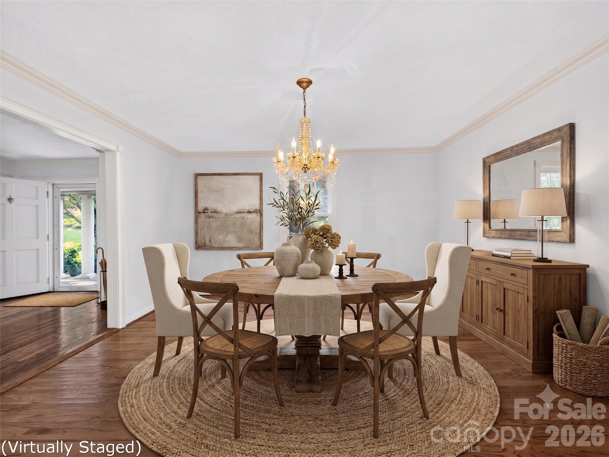 Dining Room Virtually Staged - 110 Glengary Drive, Flat Rock